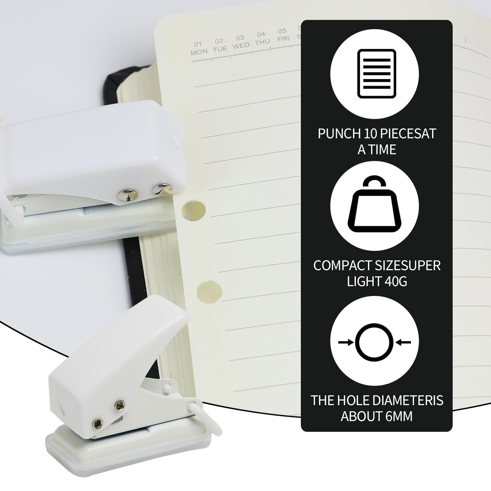 Perforatrice Manuale Mini Per Carta - Bucatrice Portatile A Un Foro Per Album E Etichette (Blu) - Foto 3