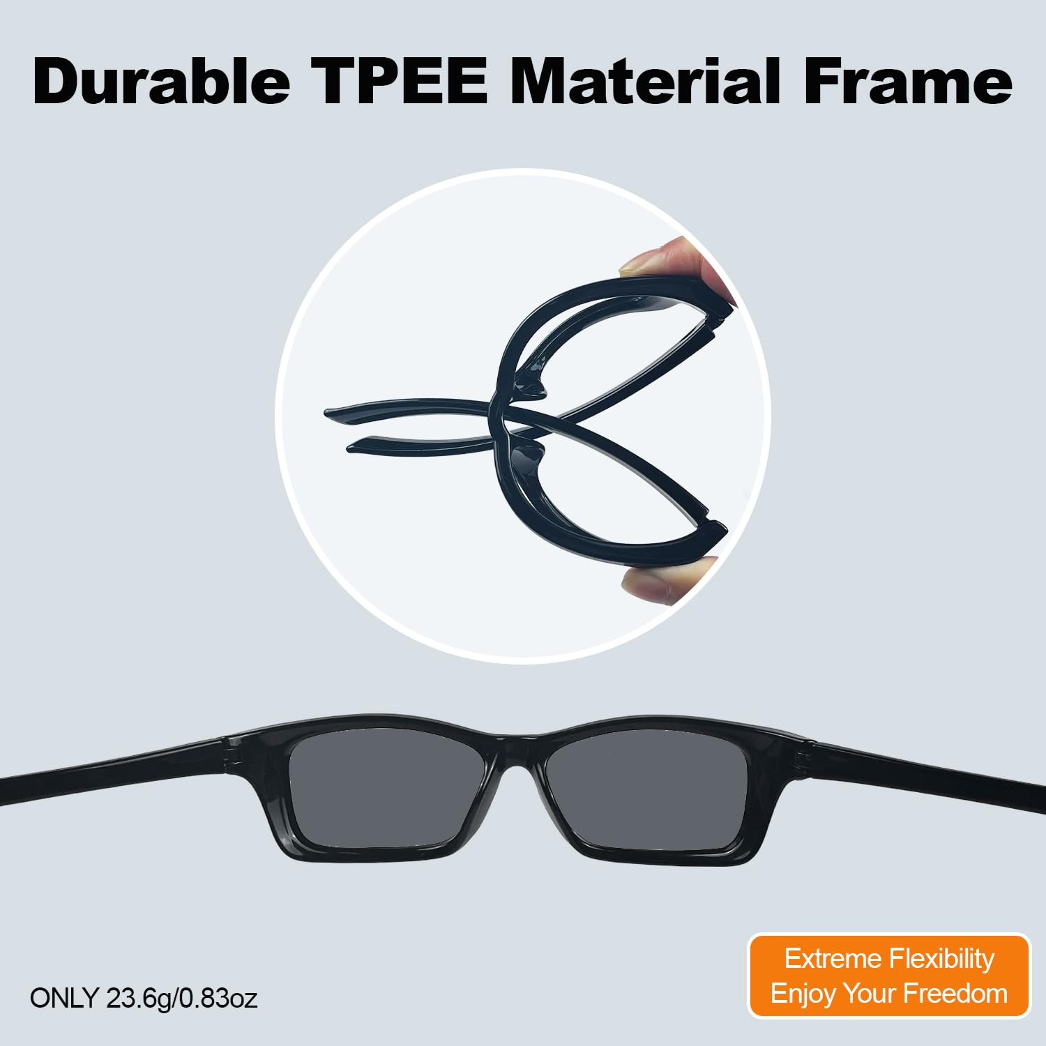 DEAFRAIN Sport-Sonnenbrille mit HD-polarisierten Gläsern, TPEE-Rahmen, ultraleichtes Design