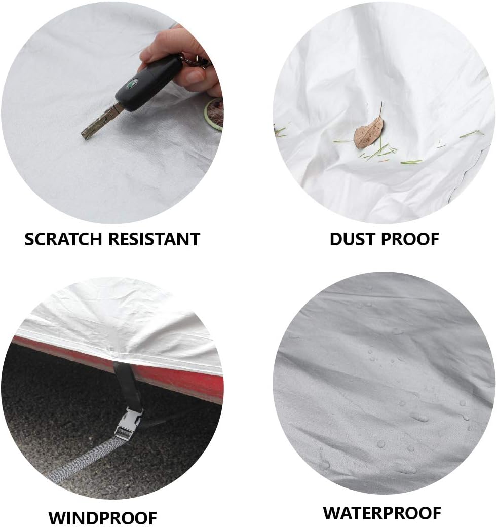 Copap Full Car Cover Nylon for Sedan Windproof Dustproof Scratch Resistant UV Protection Indoor Outdoor (XL Size up to 185")