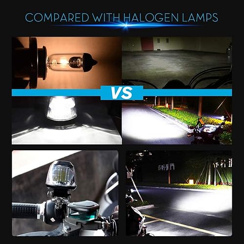 Miniatura 6 de BUKERME Luces LED antiniebla DC9-85V para conducción de motocicleta, 20 vatios 6000 K, luces de trabajo LED blancas IP68 impermeables para