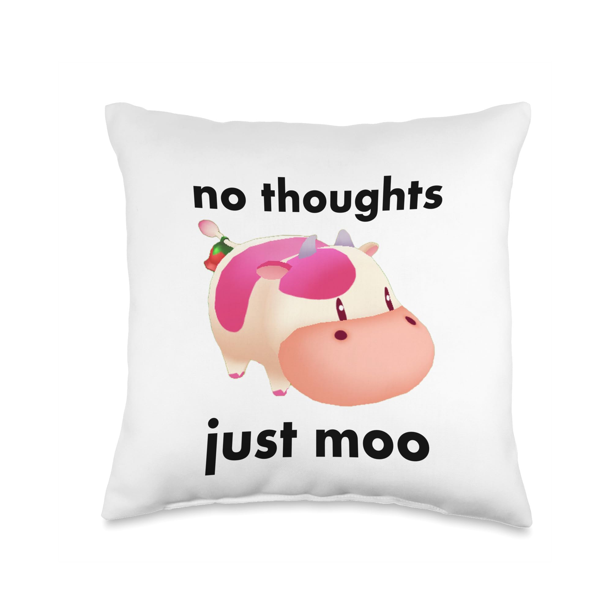 MOOZYNo Thoughts Just Moo Throw Pillow, 16x16, Multicolor