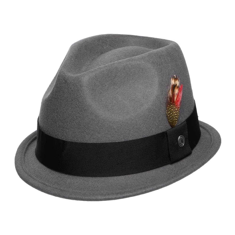 Jaxon & James Dekker Crushable Trilby Hat - Grey - Medium