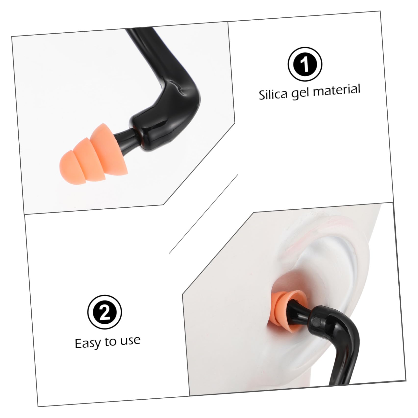 24pièces Bouchons Oreilles Silicone à Bande Réutilisables Et Lavables Protection Auditive Pour Travail Sommeil