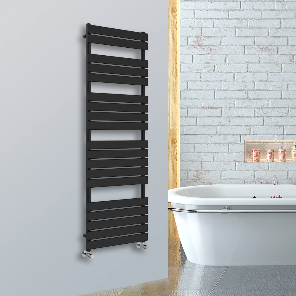 Nrg Black 1800 X 600 Mm Designer Flat Panel Heated Towel Rail Radiators Bathroom Radiator
