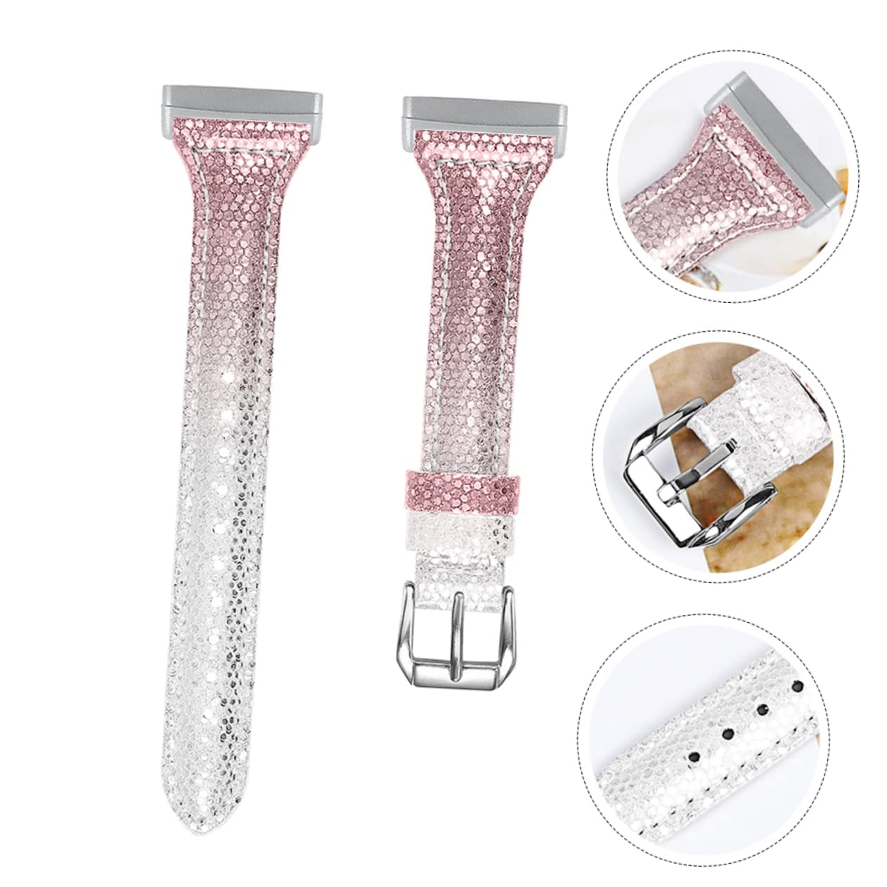 DOITOOL 2 Piezas Correa reloj inteligente smartwatch vestimenta casual accesorios brillantes reloj de hombre pulseras mujer banda de reloj de los hombres banda de reloj de mujer reemplazar
