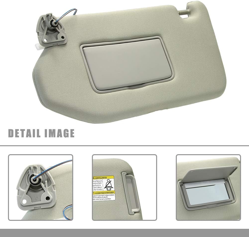 Left Driver Side Sun Visor Replacement for 2013 2014 2015 2016 2017 2018 Nissan Pathfinder and 2014-2017 Infiniti QX60 (Beige)
