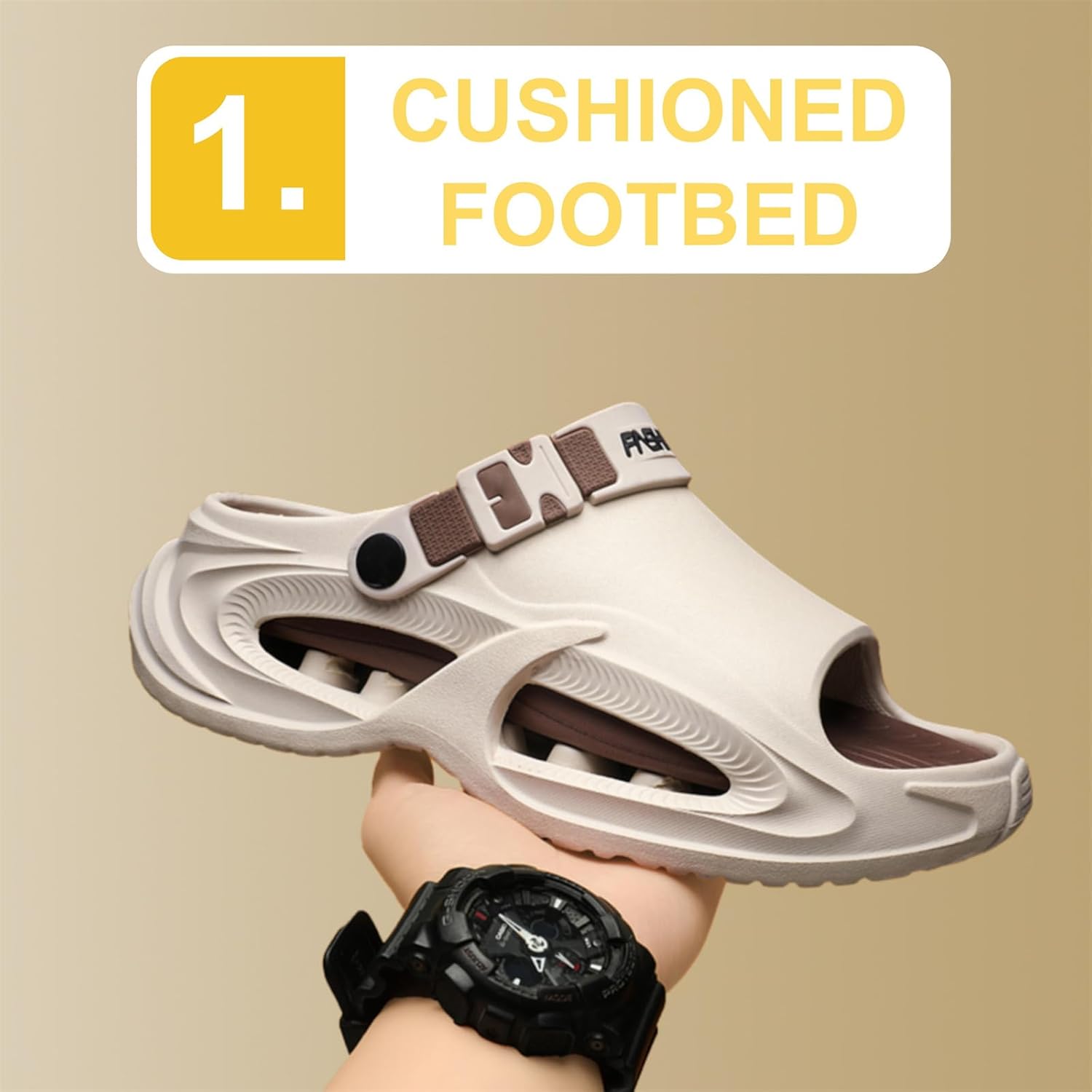 Moodeng Mens and Womens Arch Support Clogs Outdoor Slip-on Garden Shoes Unisex Comfort Mules for Men - Image 2