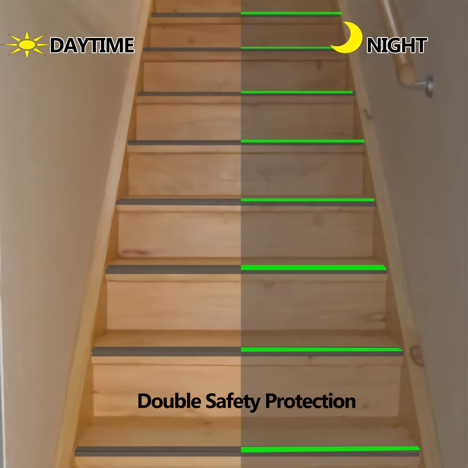 Profilo Antiscivolo Per Scale - Nastro Adesivo Angolare Per Gradini, Autoadesivo E Fluorescente - Foto 6