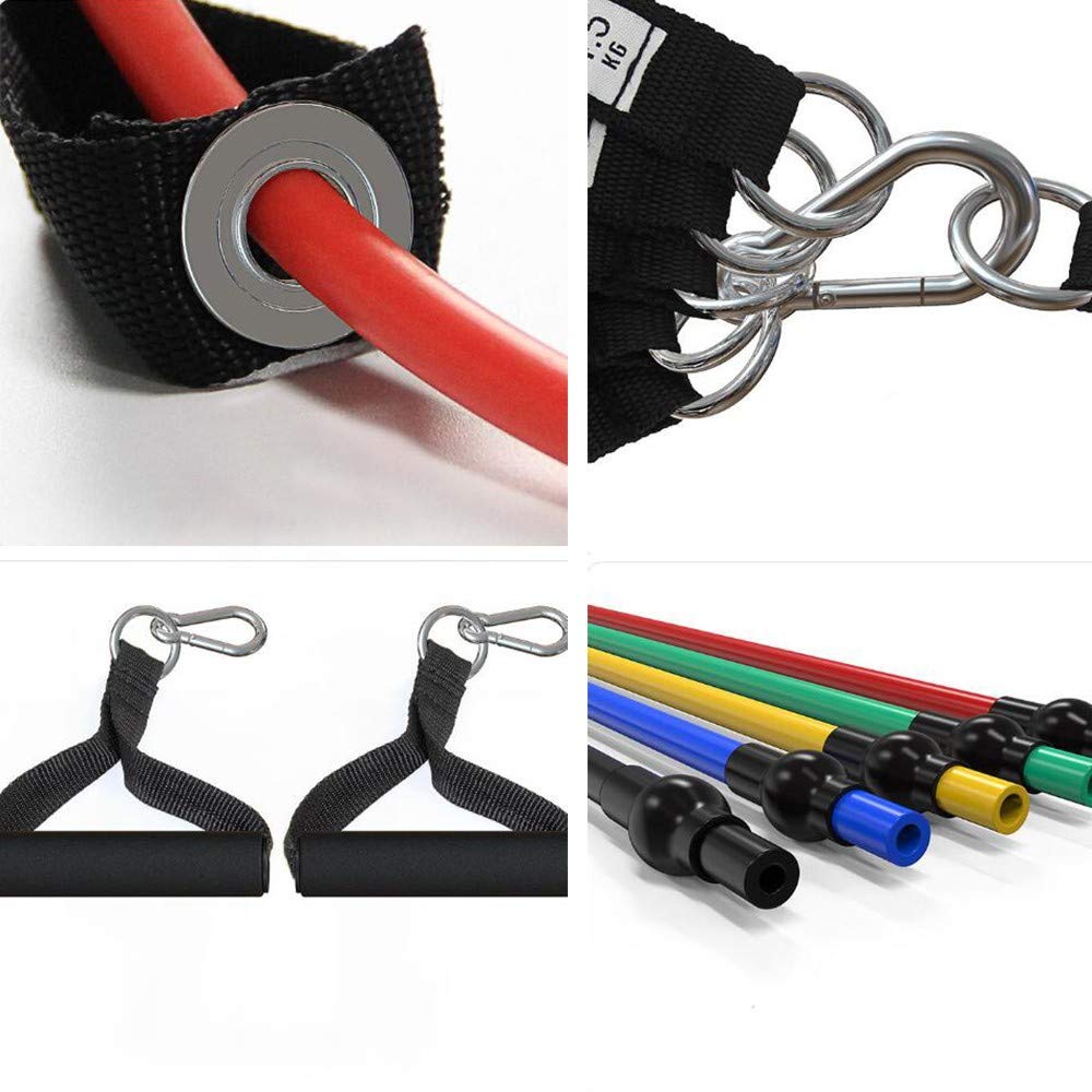 Bande di Resistenza, 5 Bande Elastiche con Differenti Resistenze, Set Elastici Fitness Pull Up Bande Resistenza per Esercizi Fitness Palestra Yoga Pilates, Fisioterapia