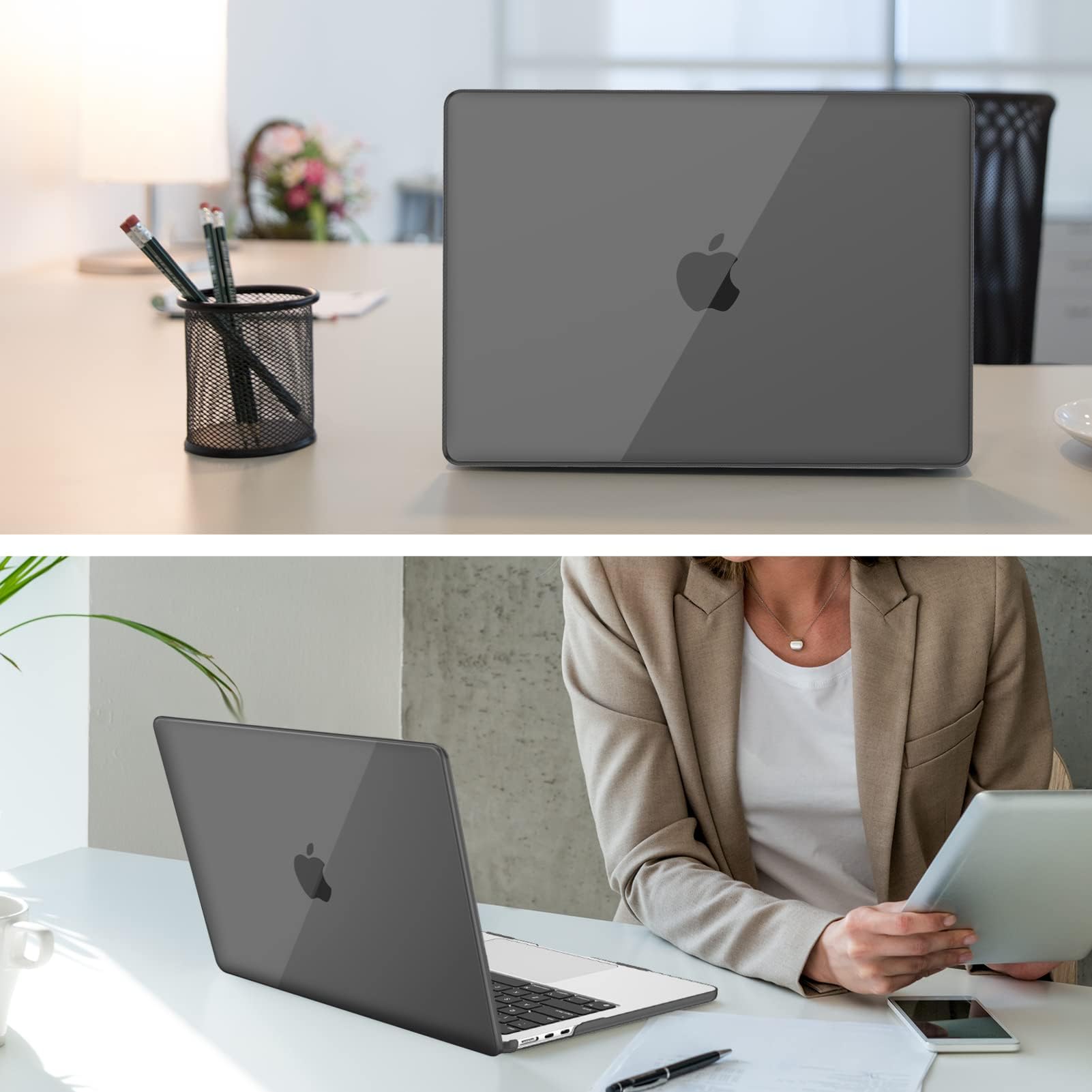 Dl3 Mobilak Compatible with MacBook Air 13 inch Case 2022 2021 2020 2019 2018 Release A2337 M1 A2179 A1932 Touch ID, Plastic Hard Shell Case Cover Compatible with MacBook Air 13.3 inch (Gray)