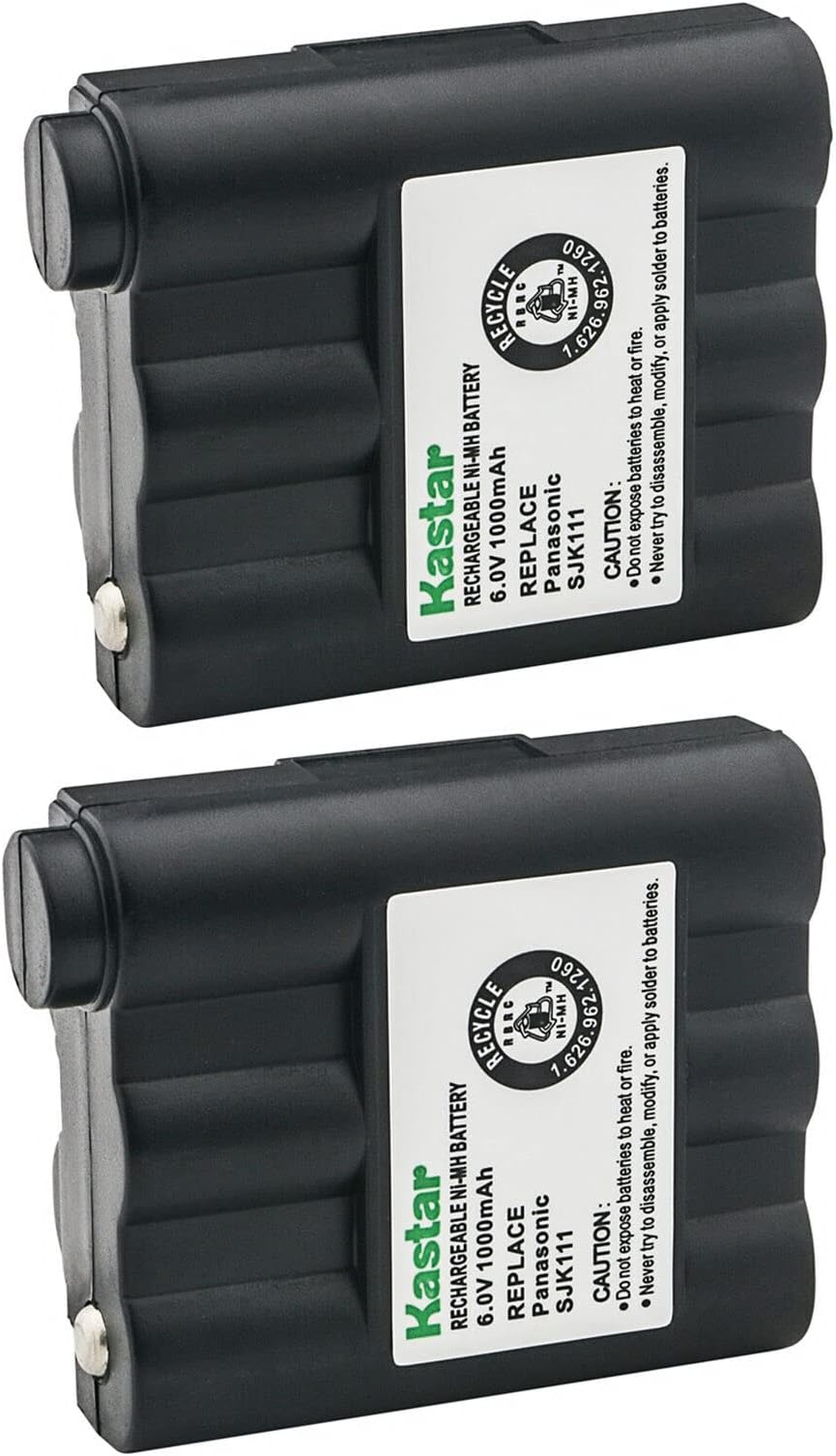 Kastar 2-Pack Two-Way Radio Battery Ni-MH 6V 1000mAh Replacement for Midland GXT-789, GXT-795, GXT-797, GXT-799, GXT700, GXT710, GXT720, GXT735, GXT740, GXT745, GXT750, GXT756, GXT757, GXT760, GXT771