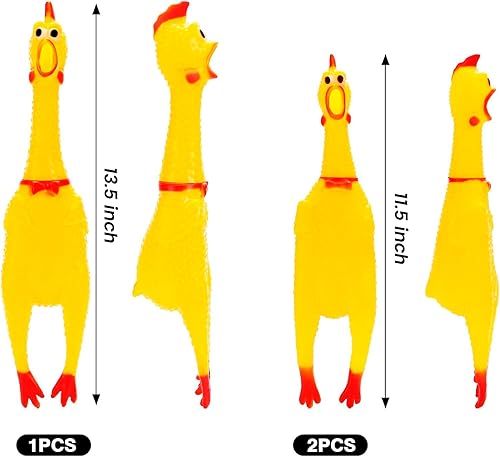 Miniatura 9 de POPLAY Pollos de goma que chillan, juguetes de perro de pollo gritando, juguetes novedosos para niños y adultos
