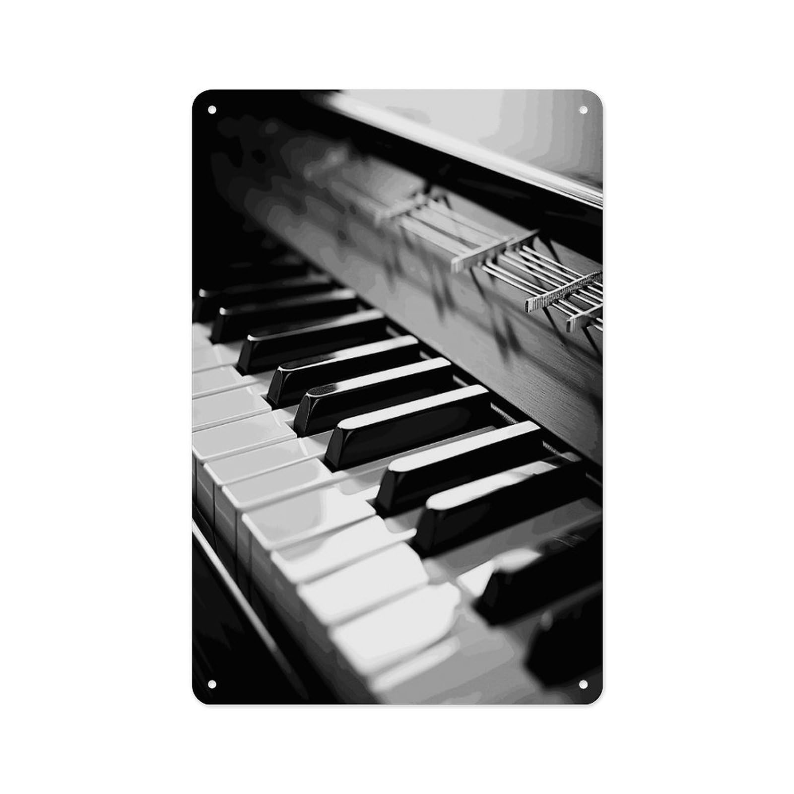 Fekiloot Style Piano Image Wall Decor Metal Signs Tin Signs Poster