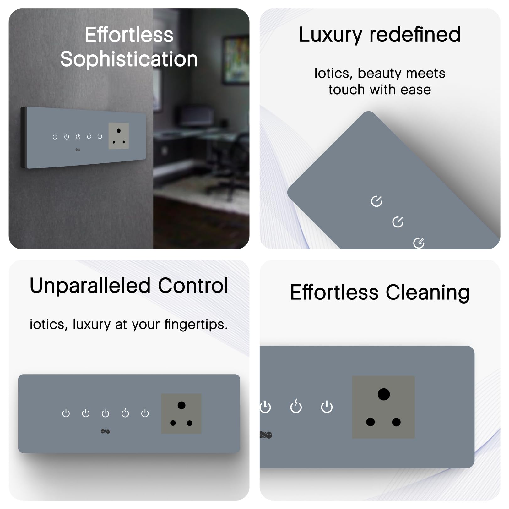 Iotics Smart Wifi Switch Board: 4 x Switch & 1 Smart Plug Module. Touch Control, Remote, App Control. Voice Control with Alexa & Assistant.Smart Touch Switch Board For Home Automation(Grey),240 Volts — Amazon image 9