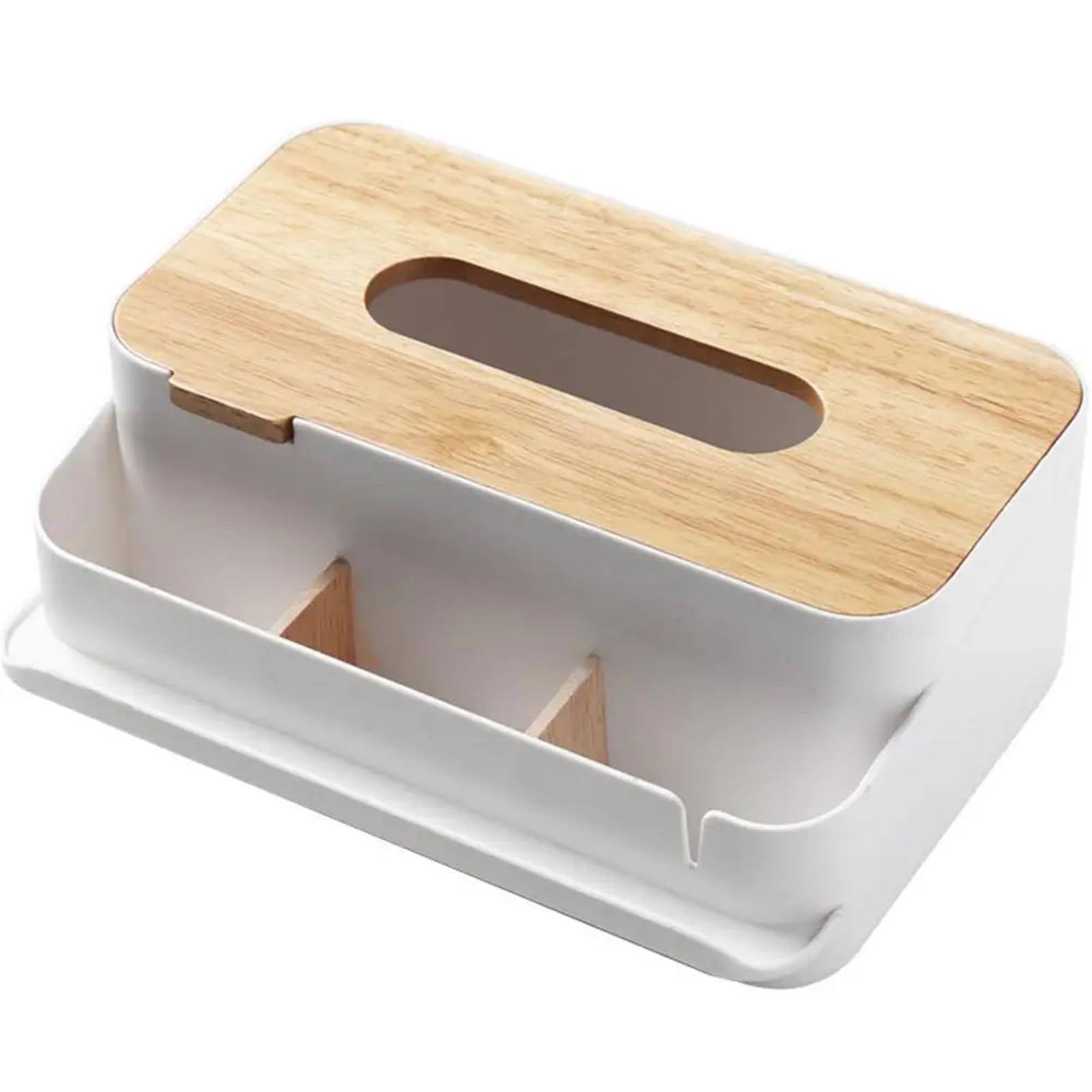 Tissue Box Halter 18l Multifunktions-Tissue-Box mit Holzdeckel Kosmetiktücherhalter Spender Organizer for Küche Schlafzimmer Dekor