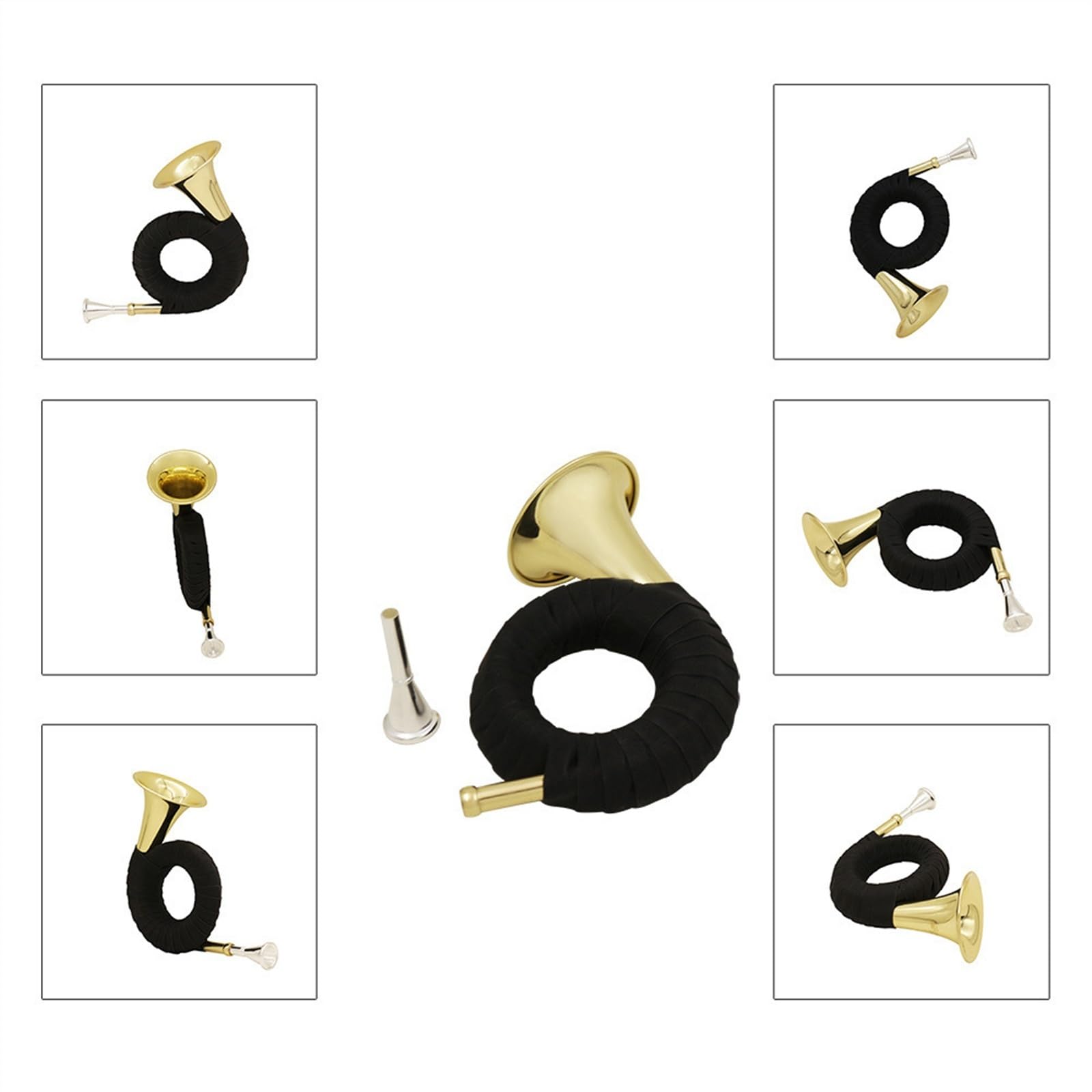 Strumento In Ottone Si Bemolle Grande Corno Da Caccia Corno Francese Corno Francese Dorato Con Supporto Kit Corno Francese