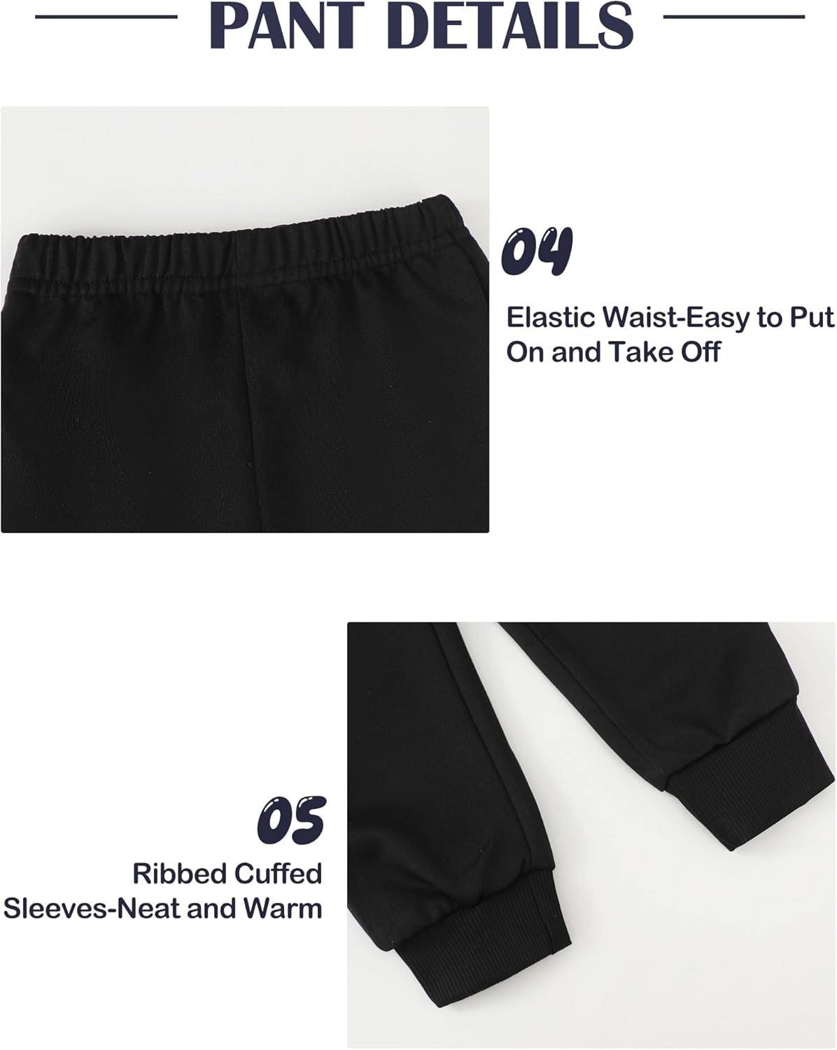 Toddler Boy Clothes 2 Piece Solid Cozy Hoodie Long Sleeve Sweatsuit Set for Little Kids Fall Outfits Size 2-7 Years - Image 5