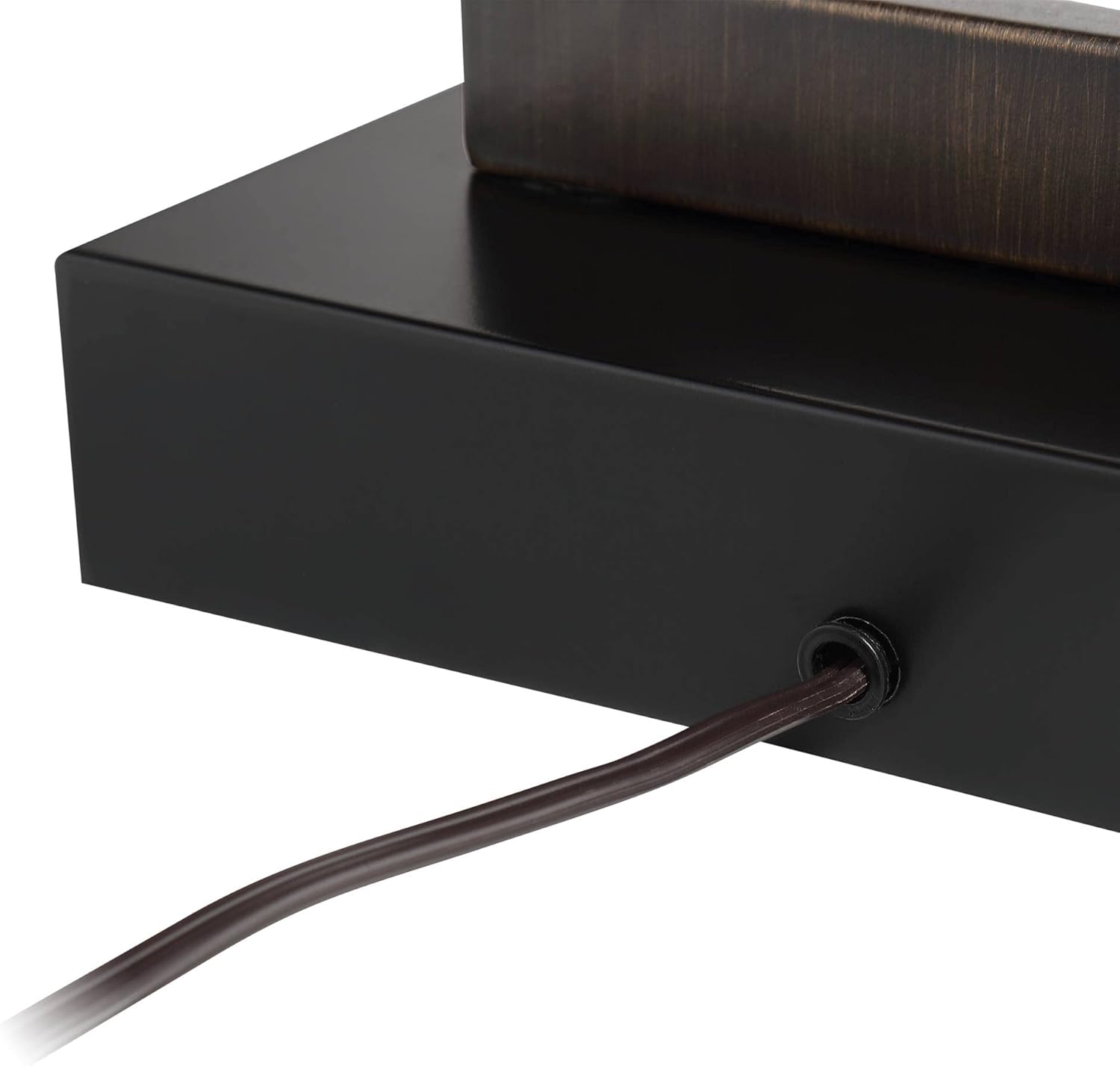 Bronze Rectangular Table Lamp with USB and AC Outlet