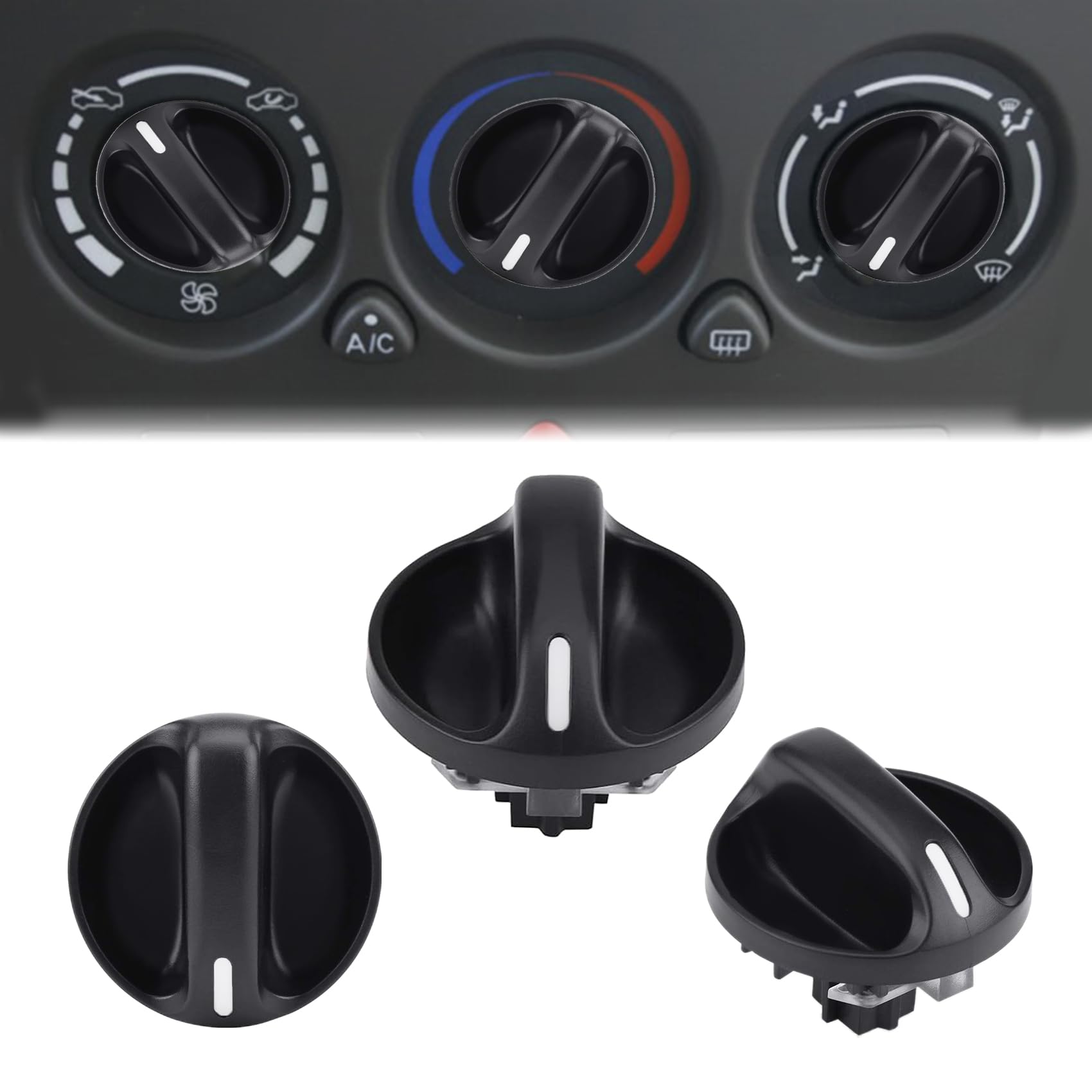3PC A/C Control Knobs, Car AC Switch, Temperature Control Switch, Heater Control Knob, Air Conditioner Climate Control Knobs Replaces OE 55905-0C010, 559050C010 Compatible with Toyota Tundra 2000-2006-image-24