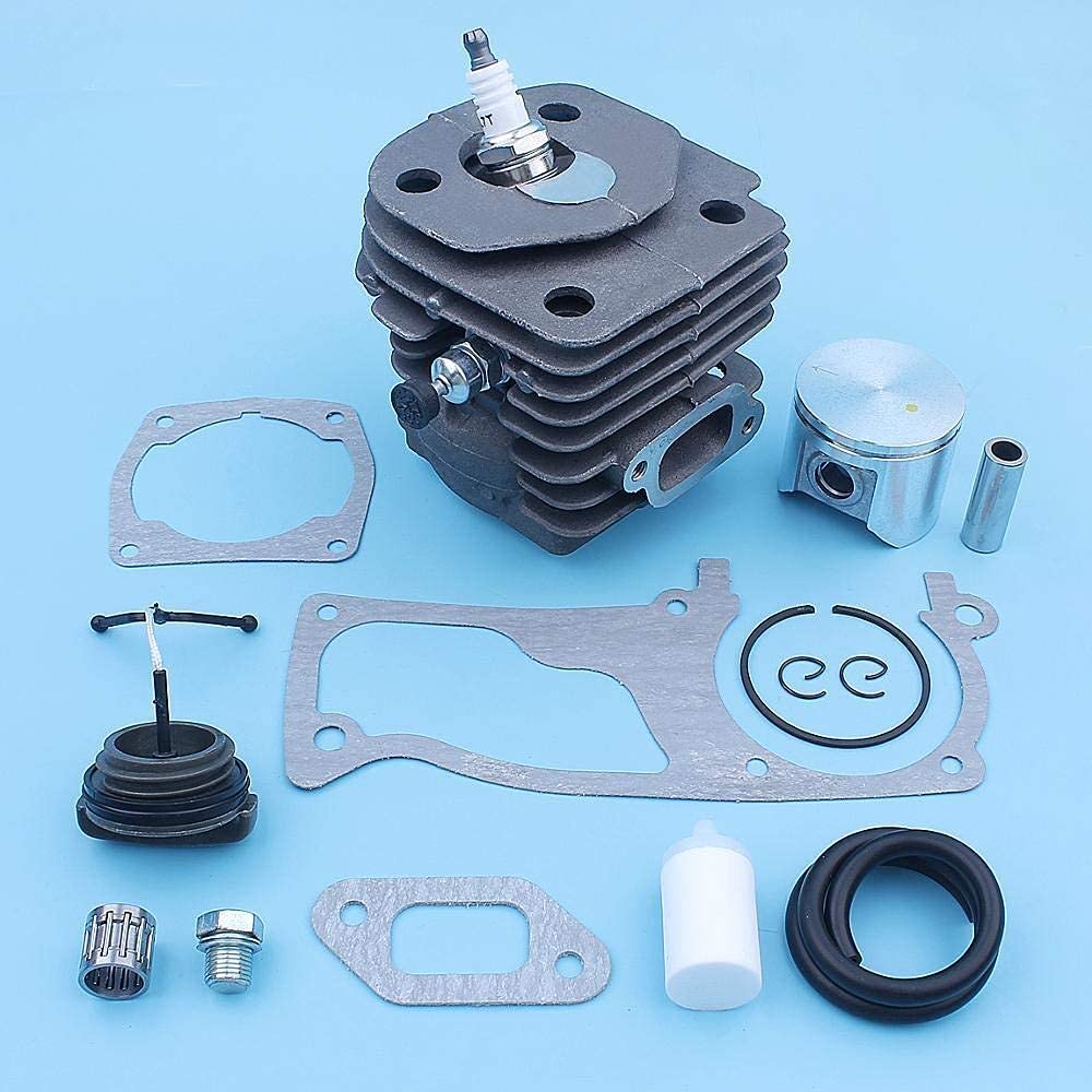 Kit de Juntas de pistón de Cilindro de 47 mm Compatible con Husqvarna 357359 357XP Motosierra Línea de Gas Filtro de Enchufe Cojinete de Agujas 537 15 73 02