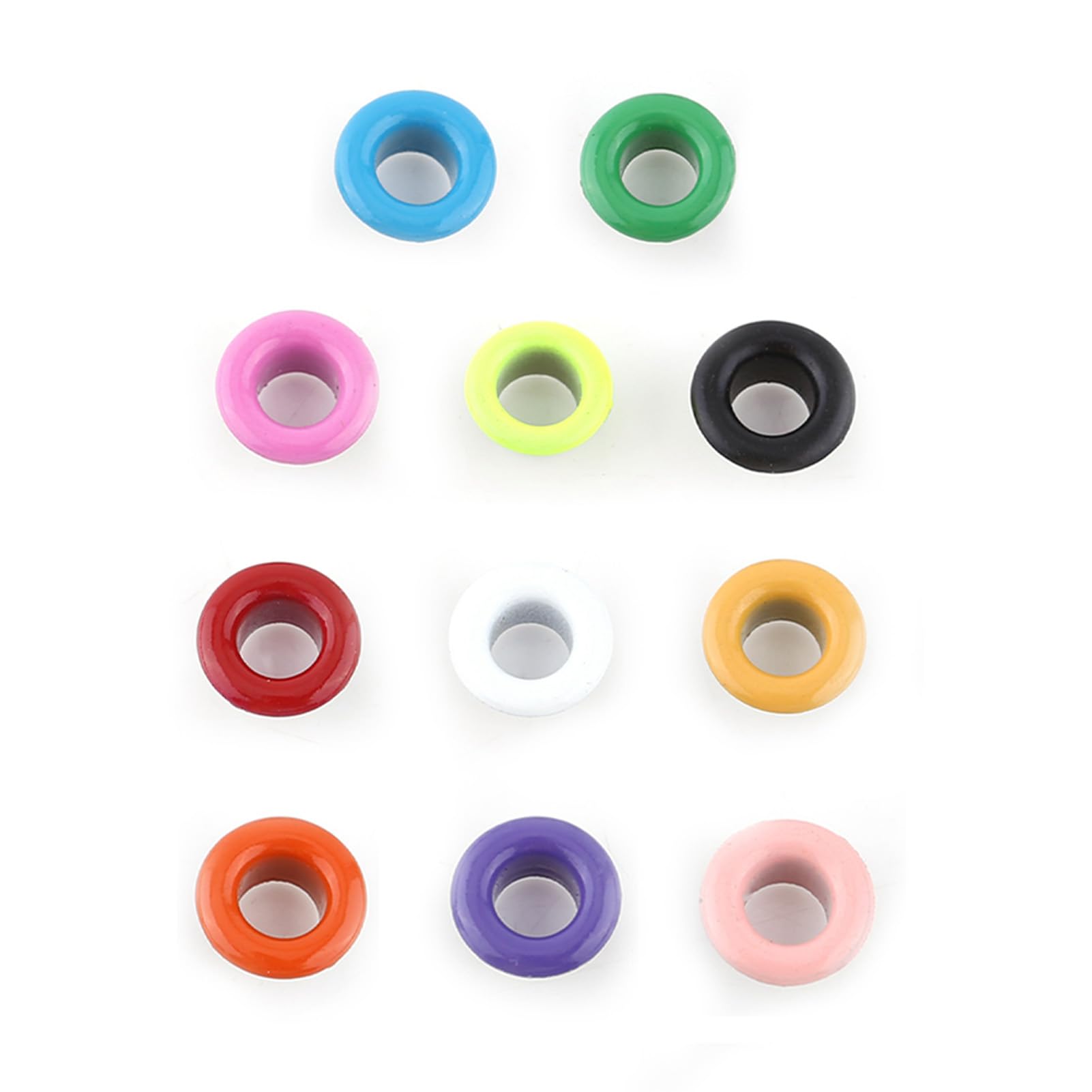 Metal Eyelets Grommets, 4 Colors 100 Sets 5mm Metallic Scrapbooking Eyelets Buckle Leather Craft Apparel Accessory New(Mixed Color)
