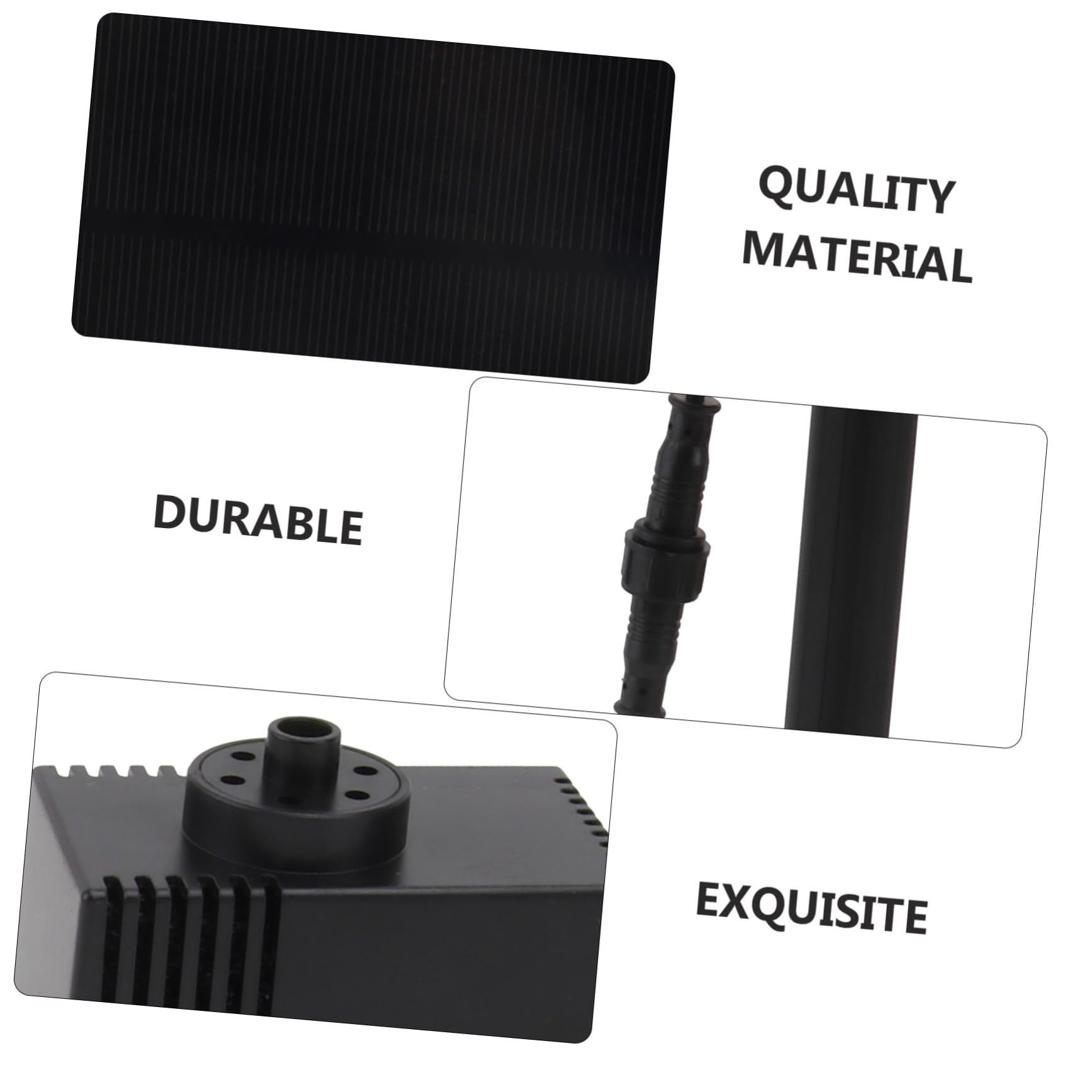 iplusmile Kit Pompa per Fontana Solare da Giardino in Plastica Nero Funzionamento Automatico e Cura Facile per Laghetti e Piscine Esterni