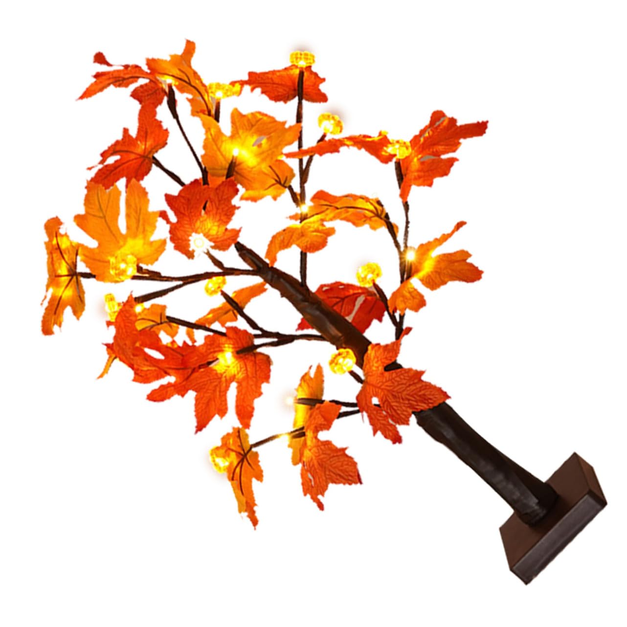 HOODANCOS Aesthetic Maple Light Tree Lamp Chic Indoor Decorative Branch Lights for Thanksgiving Unique Fairy Decor for Home Party and Holiday Celebrations Warm Color No