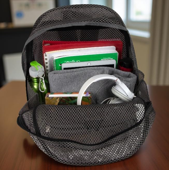 Summit Ridge Mesh Backpacks for Kids, Adults, School, Beach, and Travel, Colorful Transparent Mesh Backpacks with Padded Straps Large - Image 3