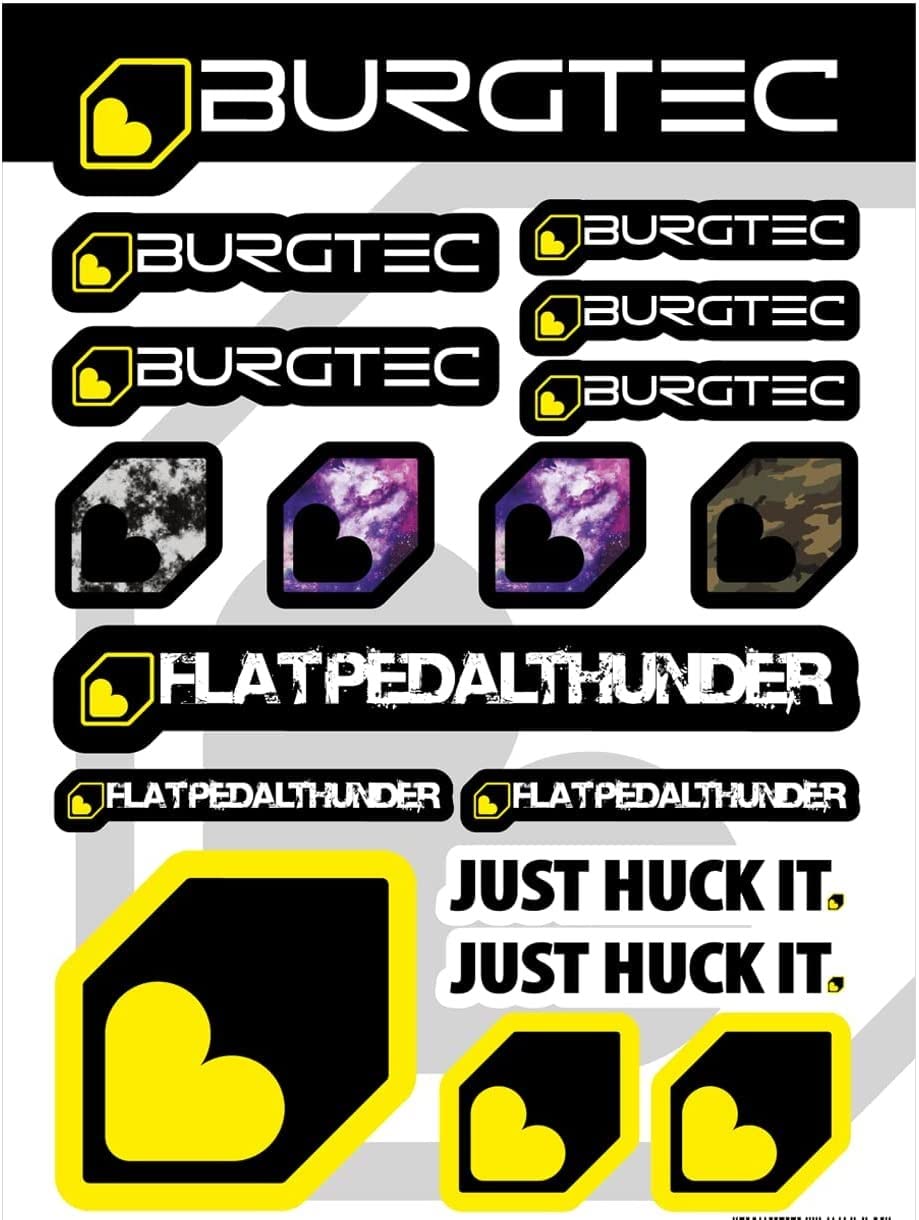 Burgtec A4 Sheet Mtb Mountain Bike Decal A4 Sticker Sheet