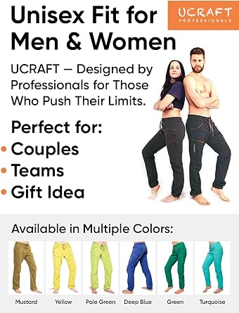 Rock Climbing Pants for Men & Women, Lightweight Stretch, Durable & Breathable, Precision Fit for Climbing, Hiking, Training