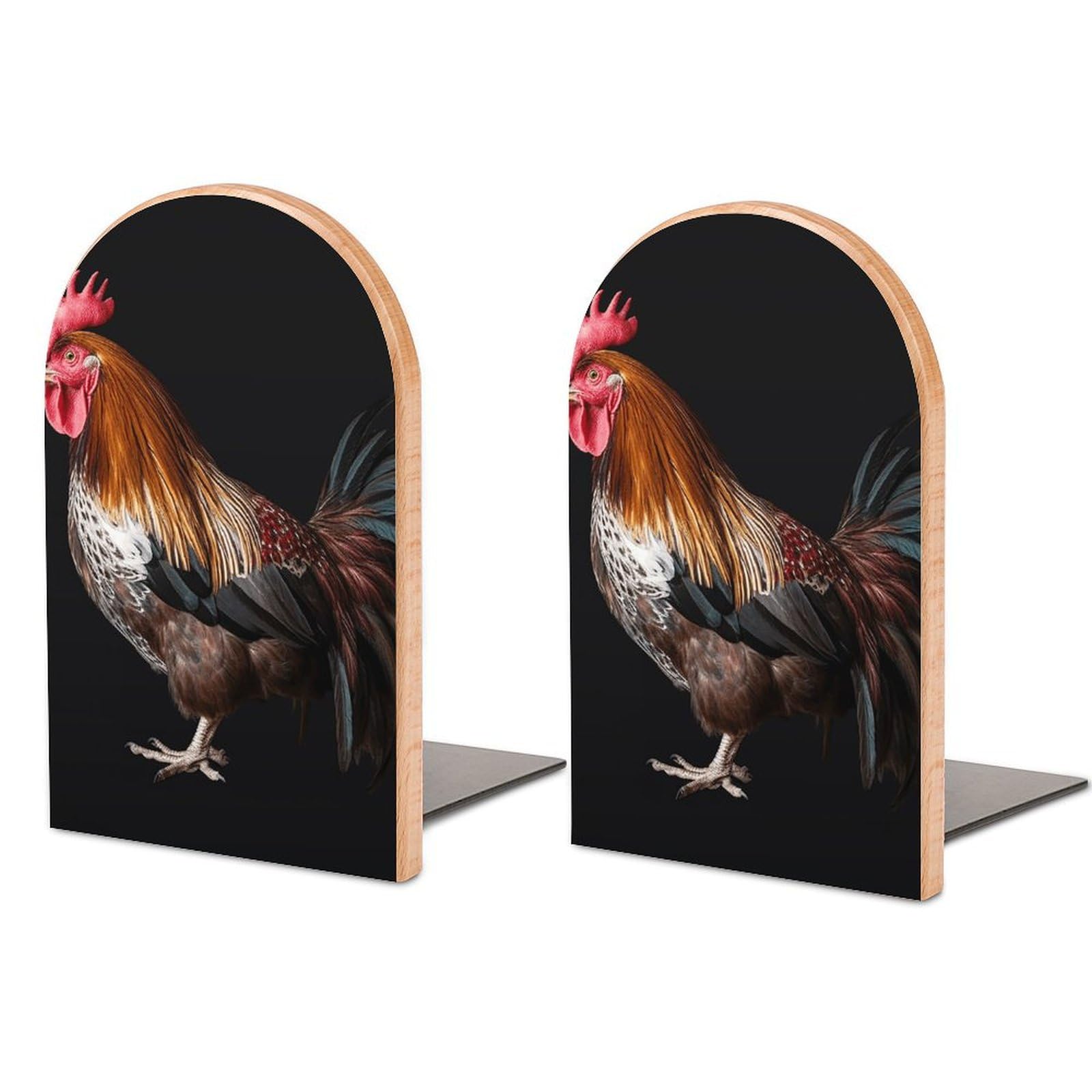 Supports de livres peu encombrants coq pour décoration maison et bureau moderne