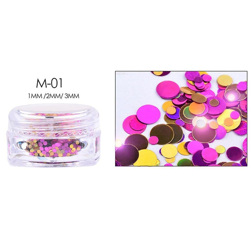MalaRun 1-3mm Women Beauty DIY Round Multicolor Laser Nail Art Sequin Manicure Glitter