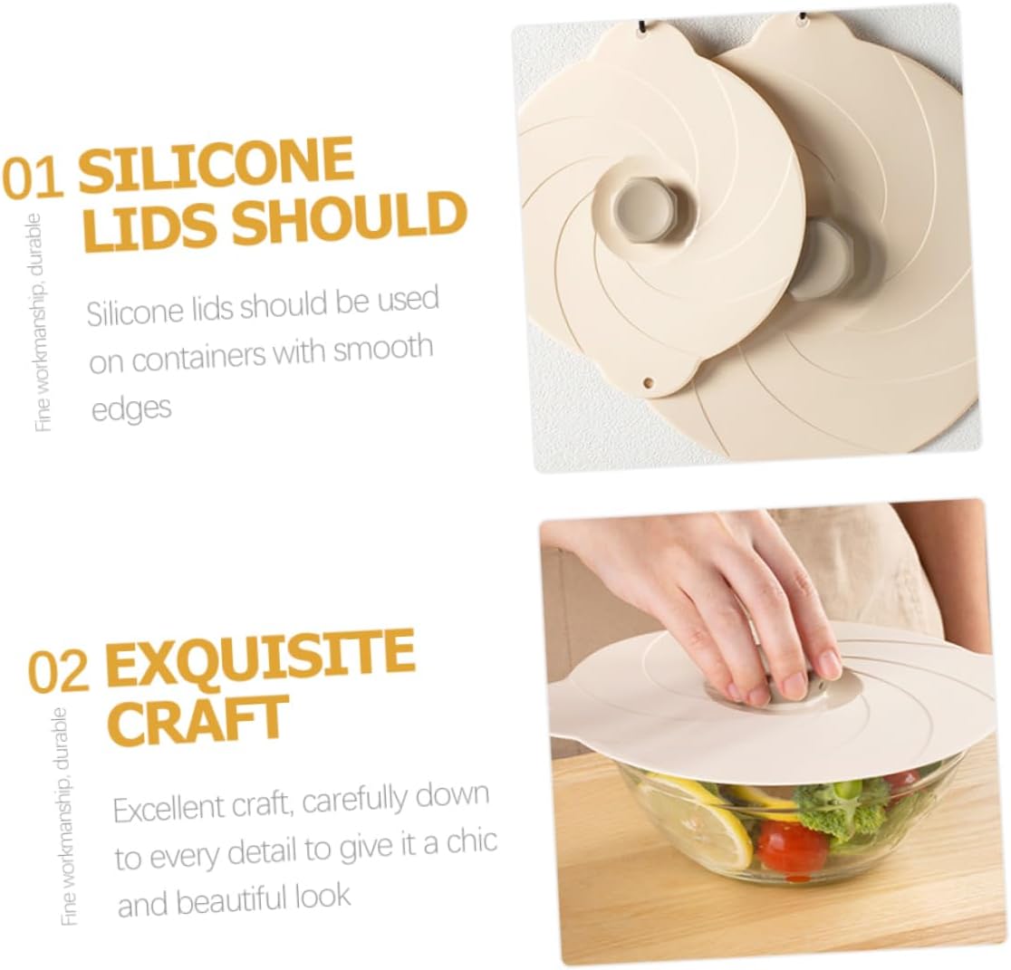ABOOFAN 1Set Silicone Suction Lid Reusable Food Covers for Microwave Collection for Splatter Guard and Food Storage Kitchen Essential