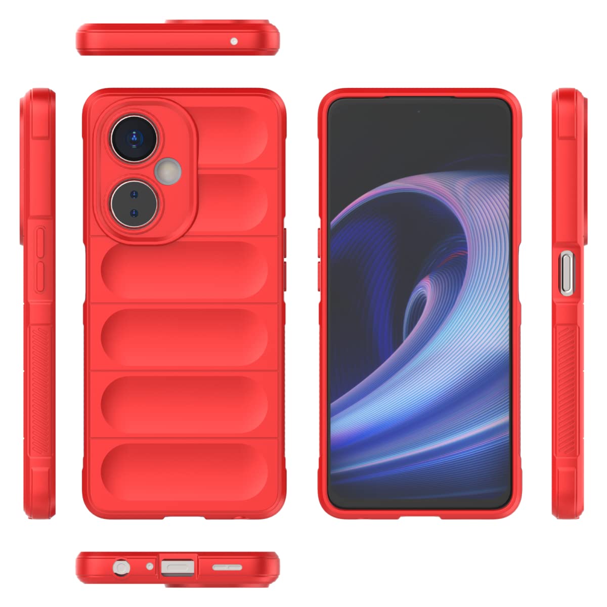 EASSGU Custodia OnePlus Nord CE 3 Lite, Cover In Vetro Sfumato Viola-Blu Anti-Caduta E Anti-Graffio
