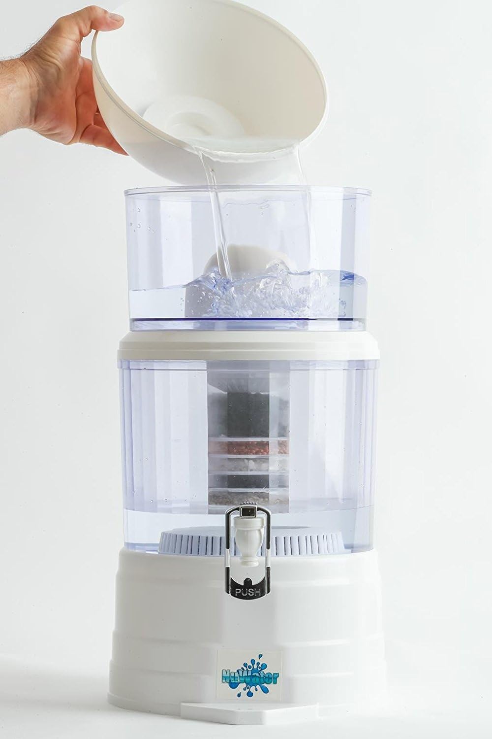 Countertop Alkaline Water Filter Dispenser - Clean, Energize and Purify Unlimited Amounts with the NuWater Filtration System.