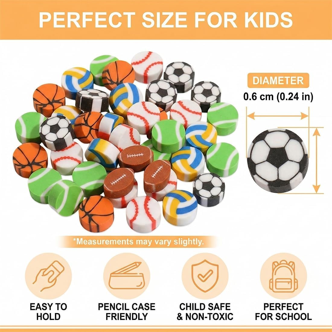 Gomme da Cancellare Calcio 30 Pezzi Colorate a Tema Calcistico per Bambini
