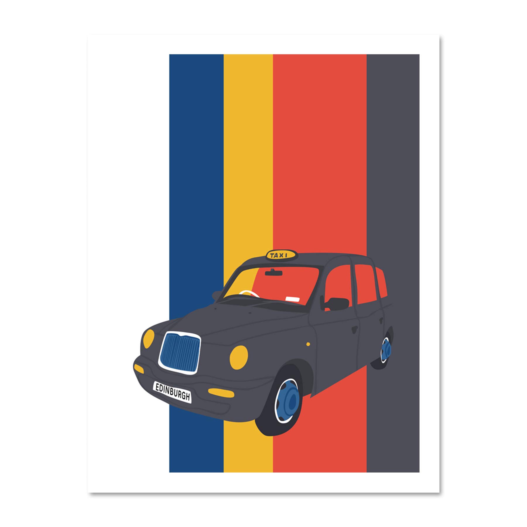 Wee Blue Coo Edinburgh Transport Taxi 18x24 Large Framed Art Print Poster Wall Decor 18x24 inch
