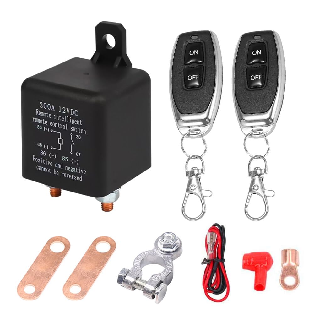 Interruttore di separazione della batteria 12 V con telecomando, interruttore radio 12 V/200 A, interruttore di separazione della batteria, per auto, RV, barca, yacht, roulotte