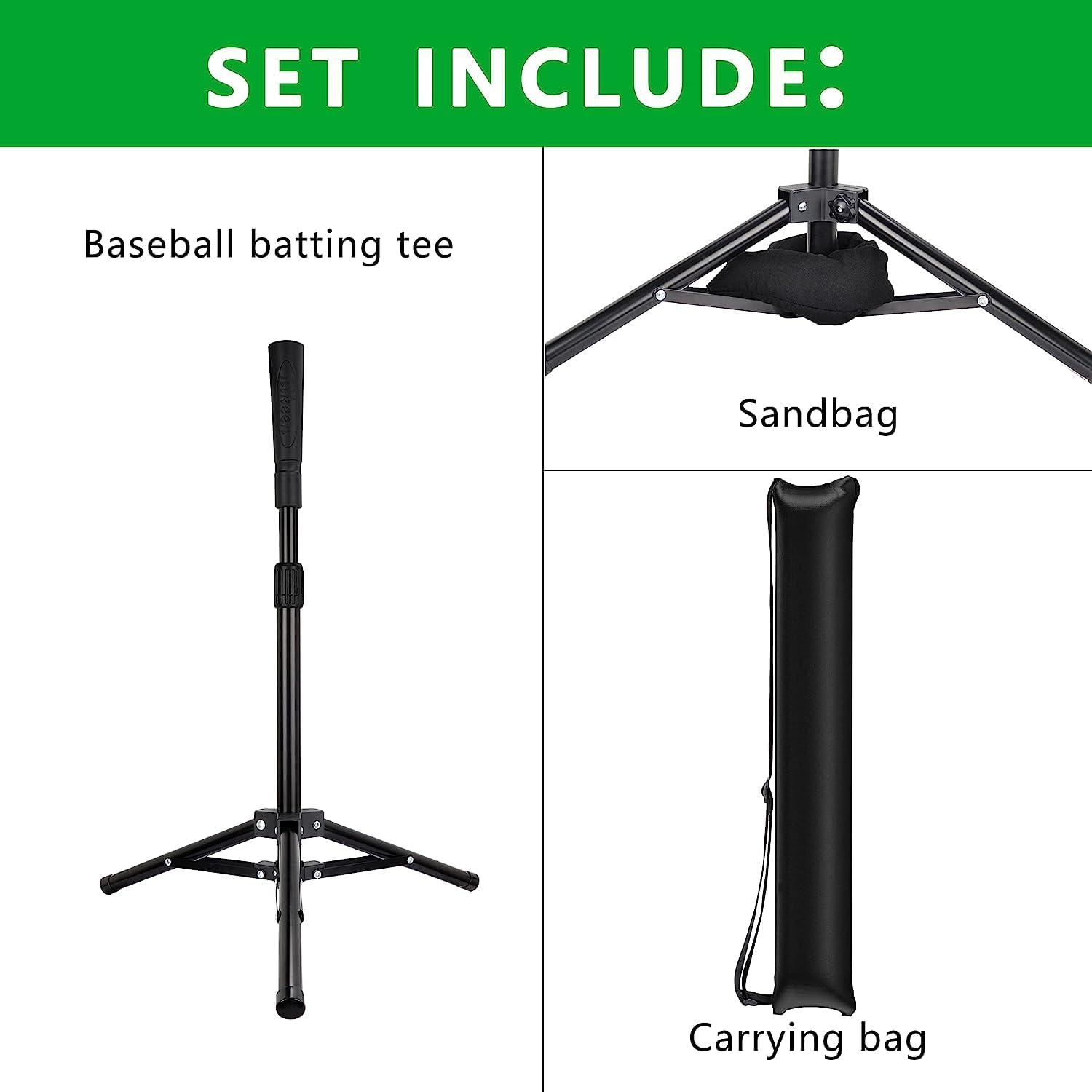 BOOSTEADY Tee da Baseball da Battuta, Tee da Baseball per Colpire Softball Batting Tee Portatile Treppiede Base Tee per Colpire la Pratica di Allenamento con Borsa per Il Trasporto