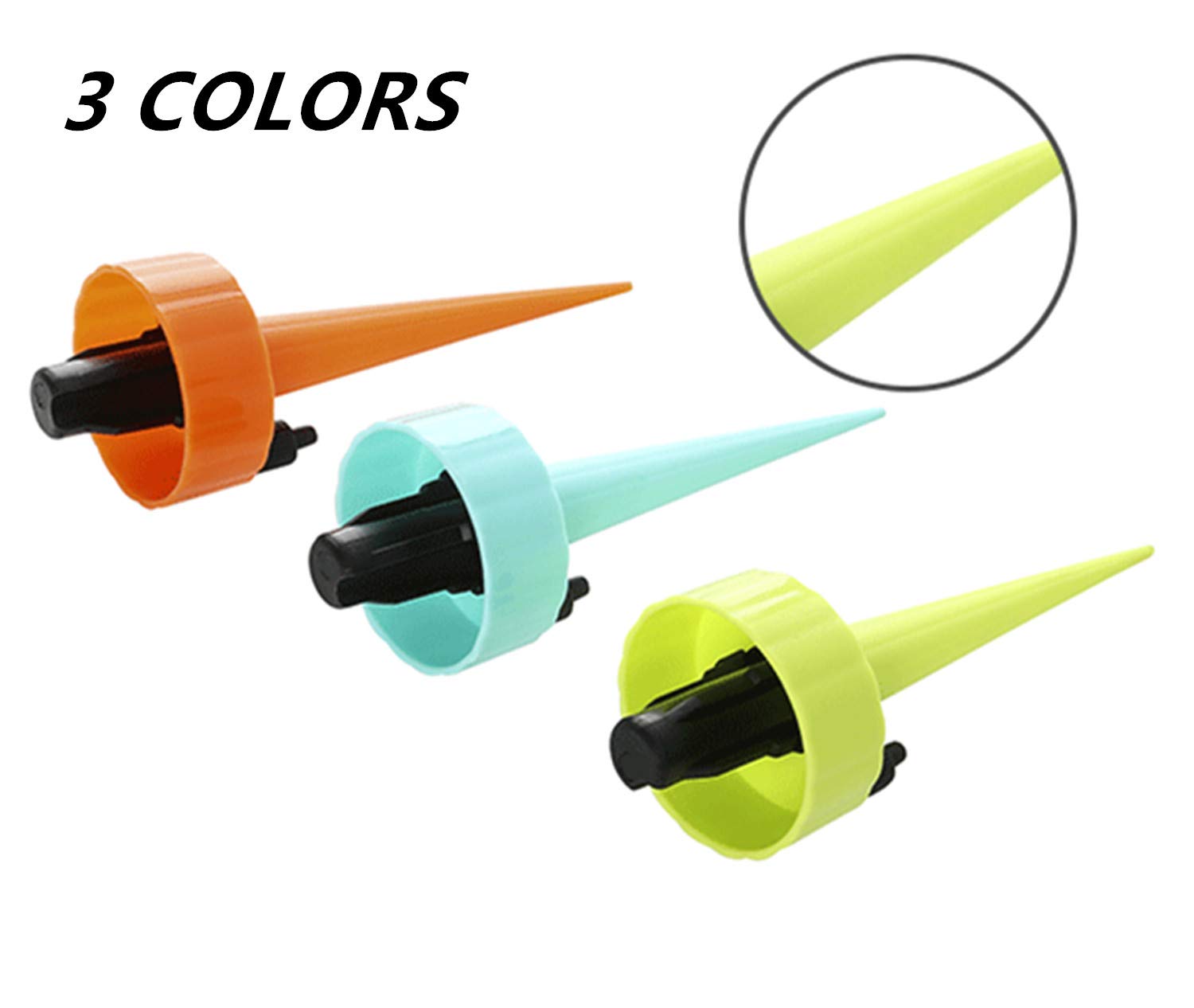 12PCS Self Watering Spikes Automatic Plant Waterer Adjustable Irrigation Drippers with Slow Release Control Valve Switch Perfect for Flower Beds Vegetable Gardens, Lawn Outdoor Indoor Plants Trees