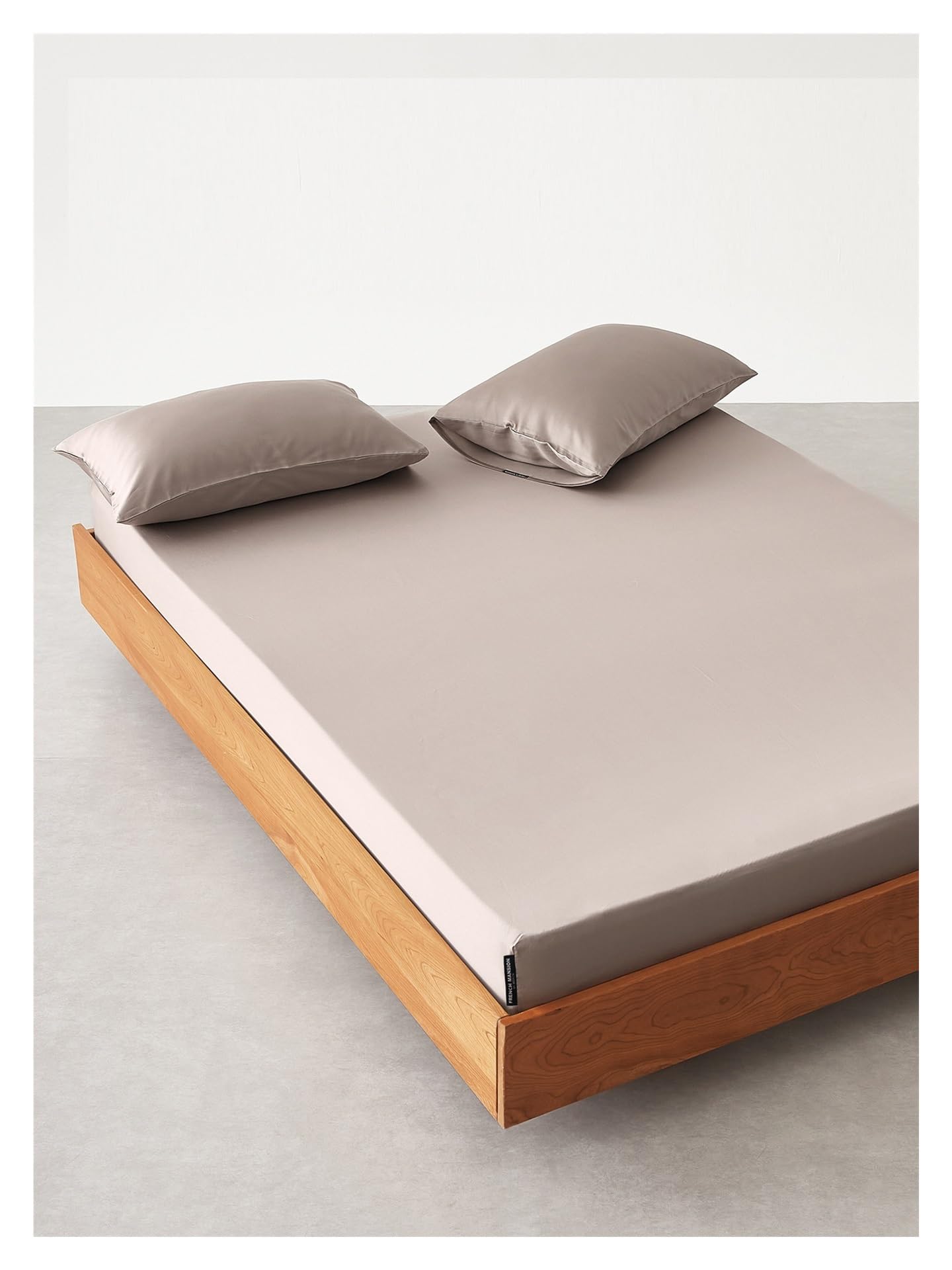 Tencel Lyocell Spannbettlaken 90x190cm bis 200x220cm Kühlend Leichte Seidenbettwäsche Bettlaken Spannbettlaken mit Gummizug(Coffee,180x200+30cm)
