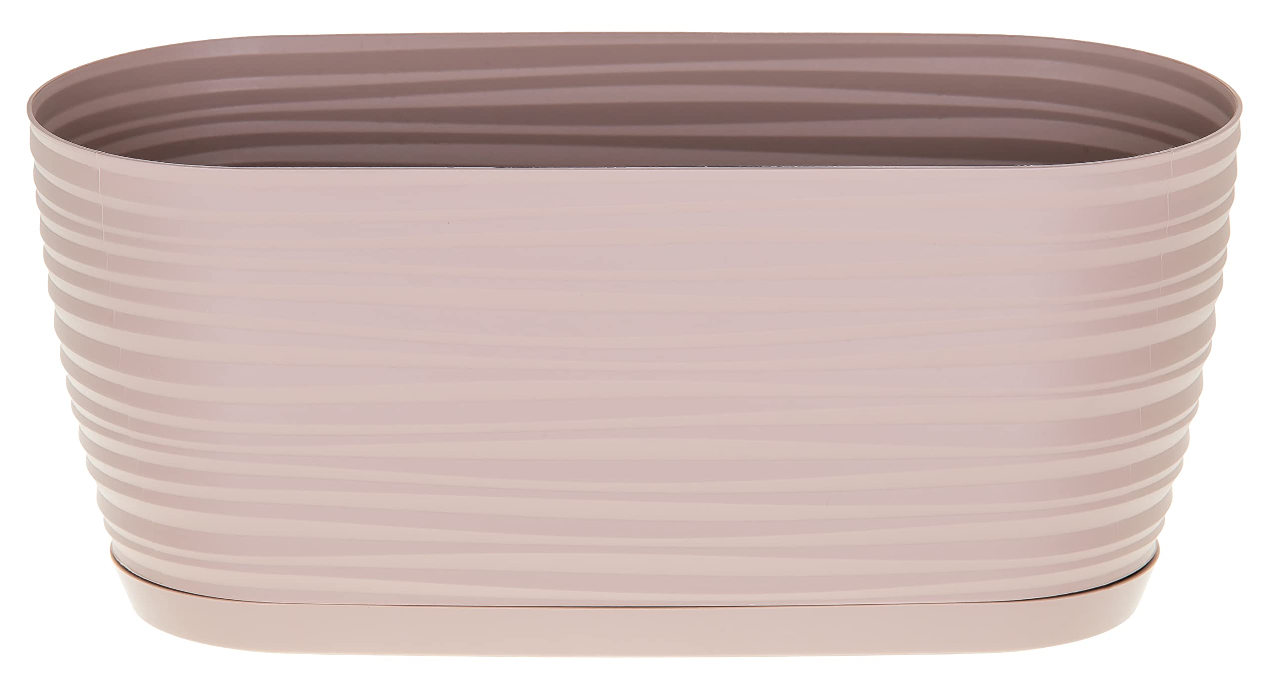 SPARKLE PLANTS Sahara Indoor Plant Pots – Modern Oval Plastic Flower Pots with Drainage Hole & Saucer – 7 Sizes, 8 Colours for Succulents, Herbs, Flowers & Houseplants (27 cm, Taupe Oval)