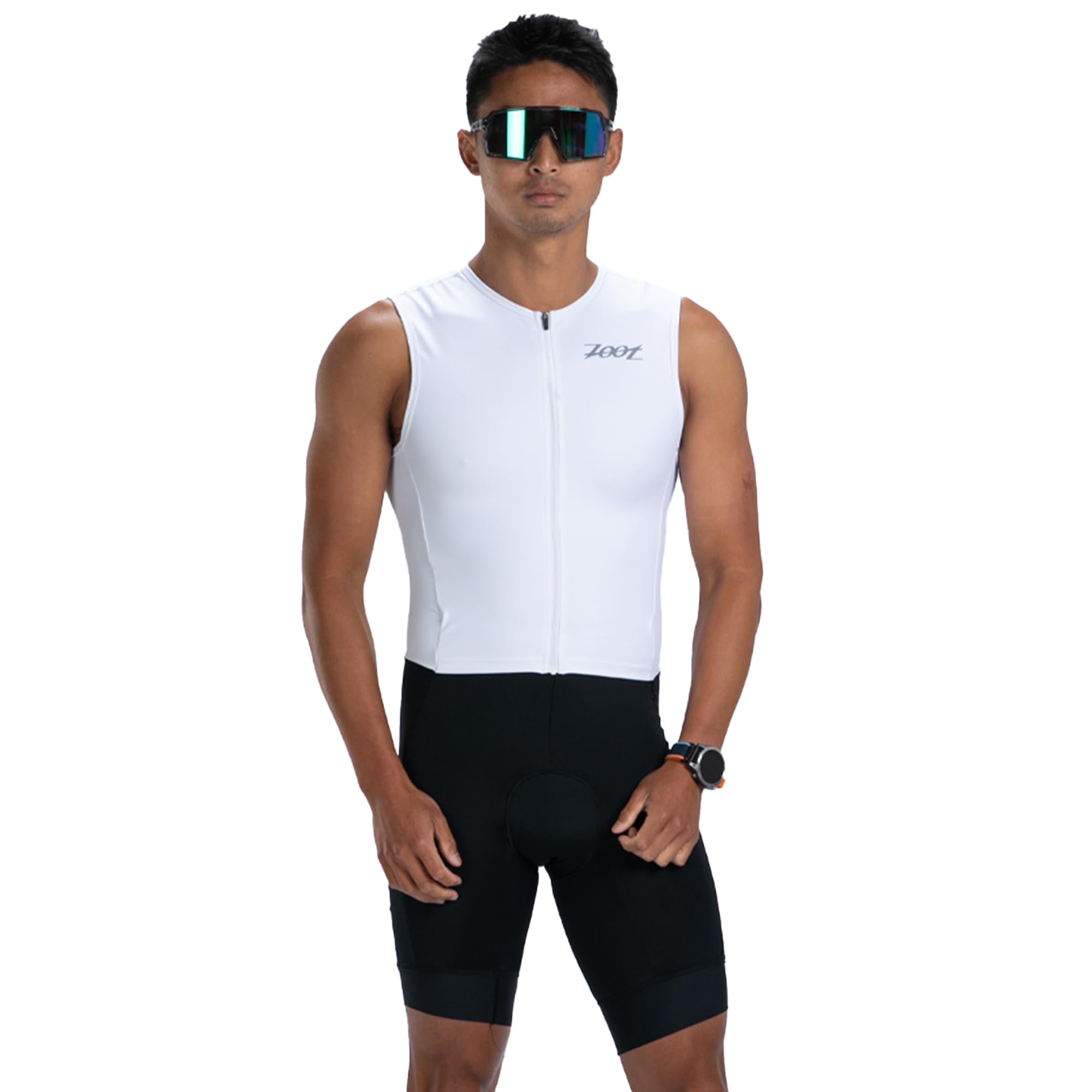 Zoot Herren Core Sleeveless Tri Aero SLVS FZ Racesuit, schnelltrocknender, ärmelloser Triathlon-Anzug mit Chamois & Race Storage