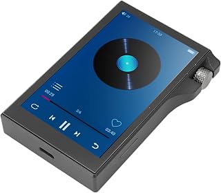 Leitor de áudio digital, CPU Quad Core de liga de alumínio HiFi MP3 Player IPS de 4 polegadas para viagens (16 GB de RAM e cartão de memória de 128 GB)