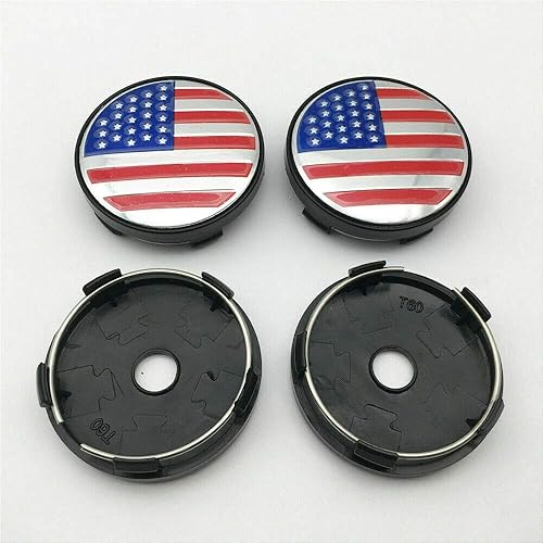 Miniatura 3 de Tapones centrales de rueda de automóvil, emblema de bandera estadounidense de EE. UU., 2.362 in, para Ford F-150 Mustang, accesorios de repuesto