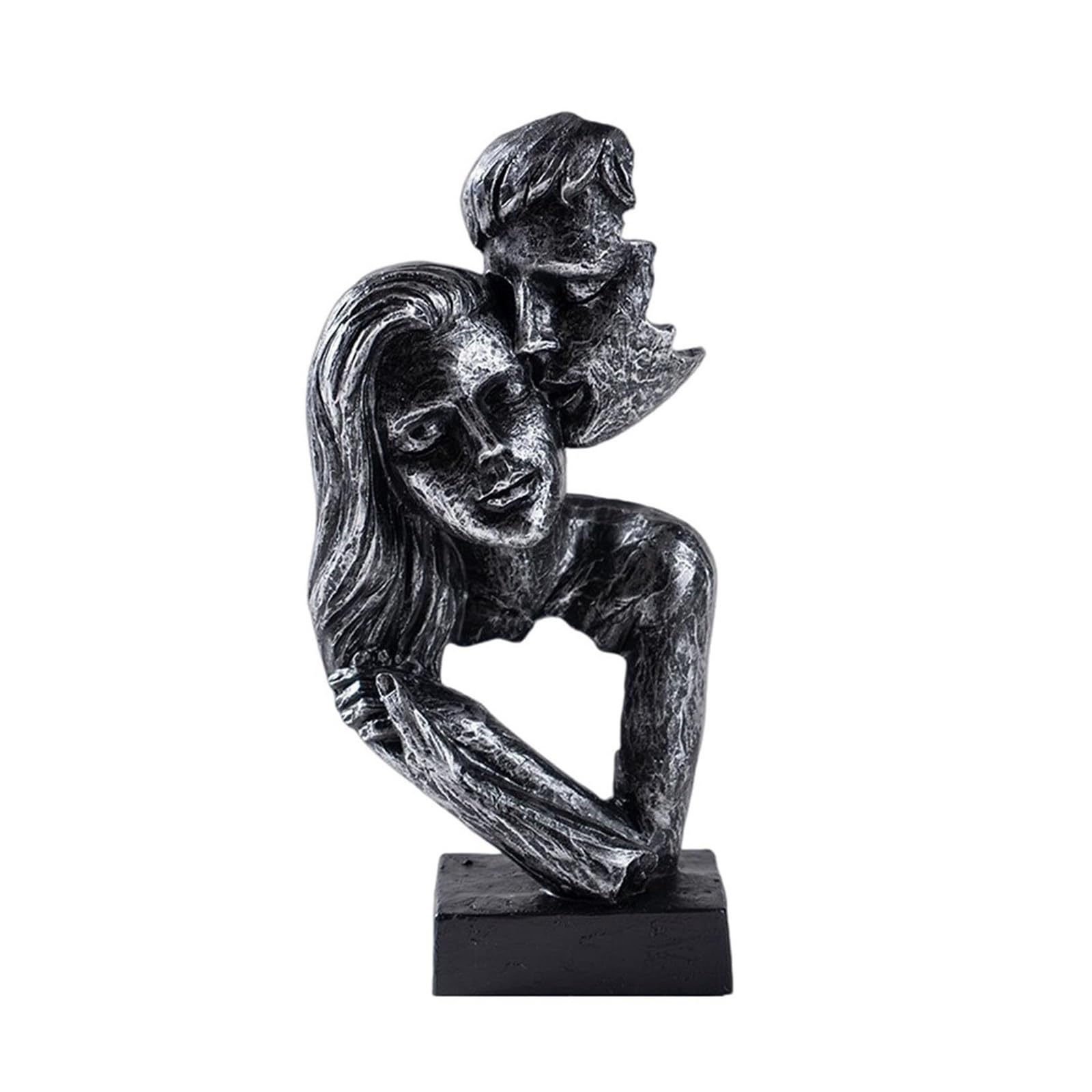 Wystrój domu Abstrakcyjna statua pary rzeźba pocałunek pary romantyczna dekoracja na stół (A2)