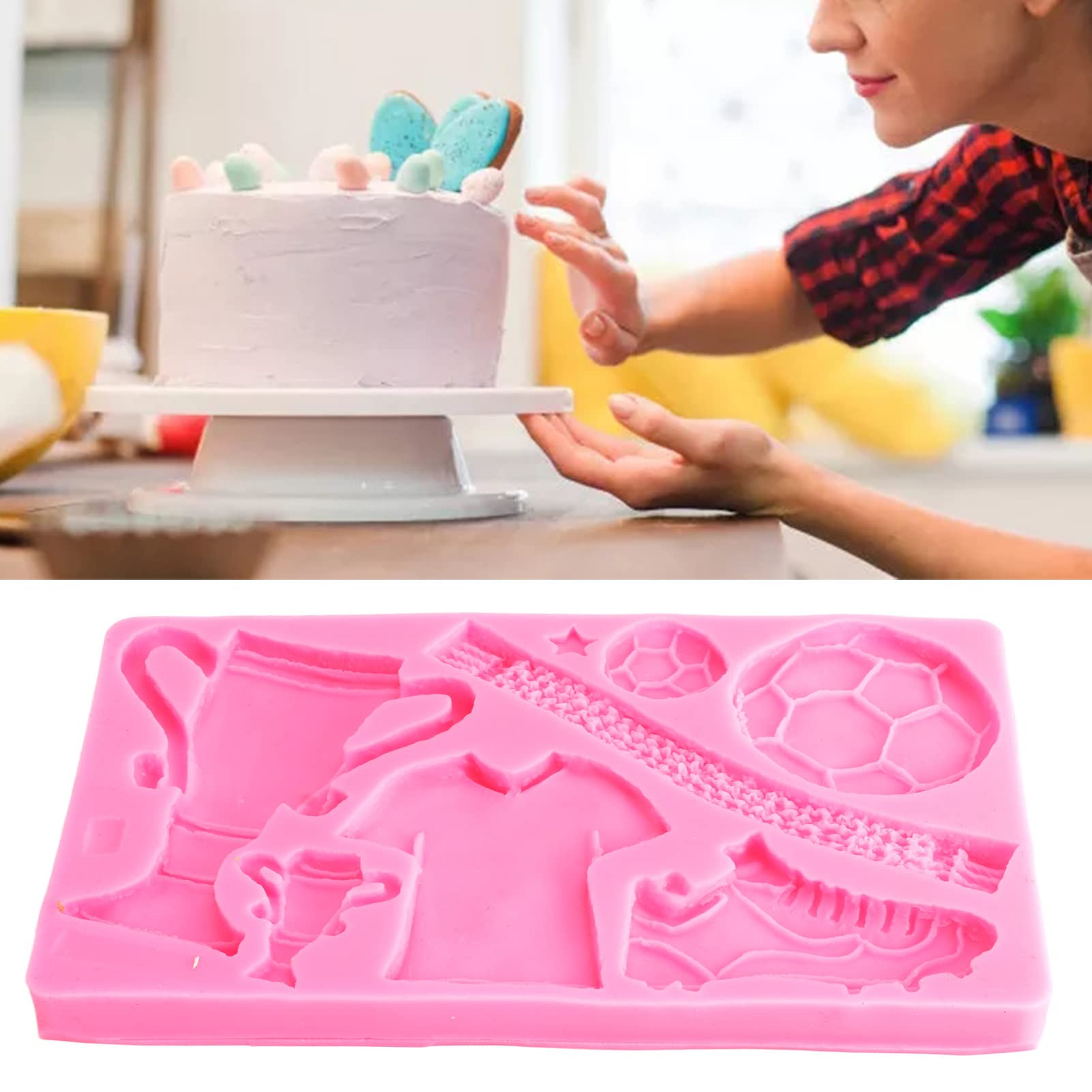 Football Silicone Molds, Silicone Chocolate Mould Cake Dcorating Baking Tool Handmade Soap Silicone Mould for Wedding Party Decoration - Image 3