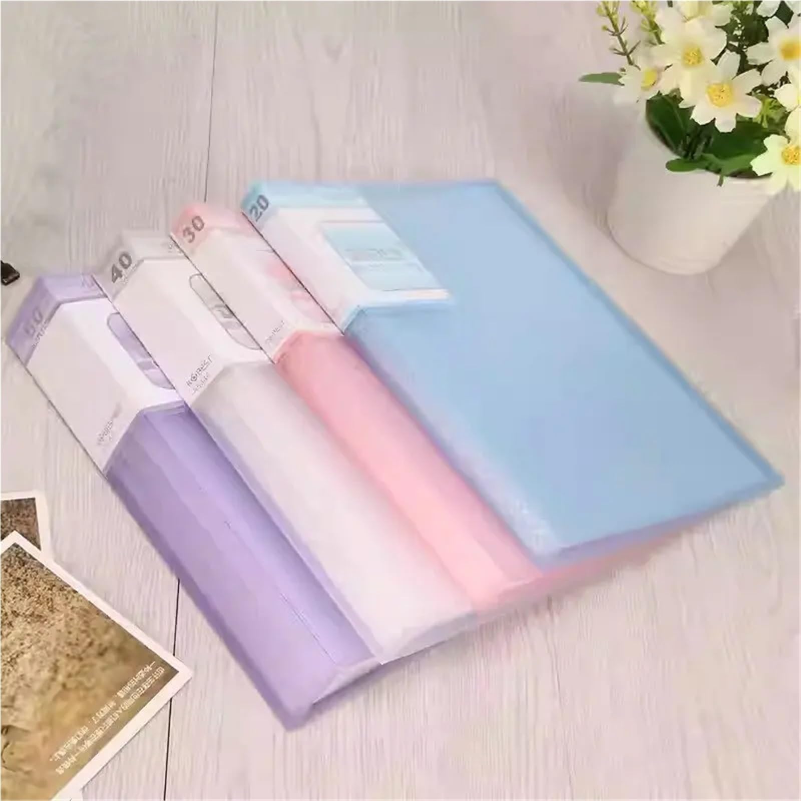 2 uds transparente A5 pantalla Multi bolsillo | PVC documento de la carpeta de archivos organizador(Pink)