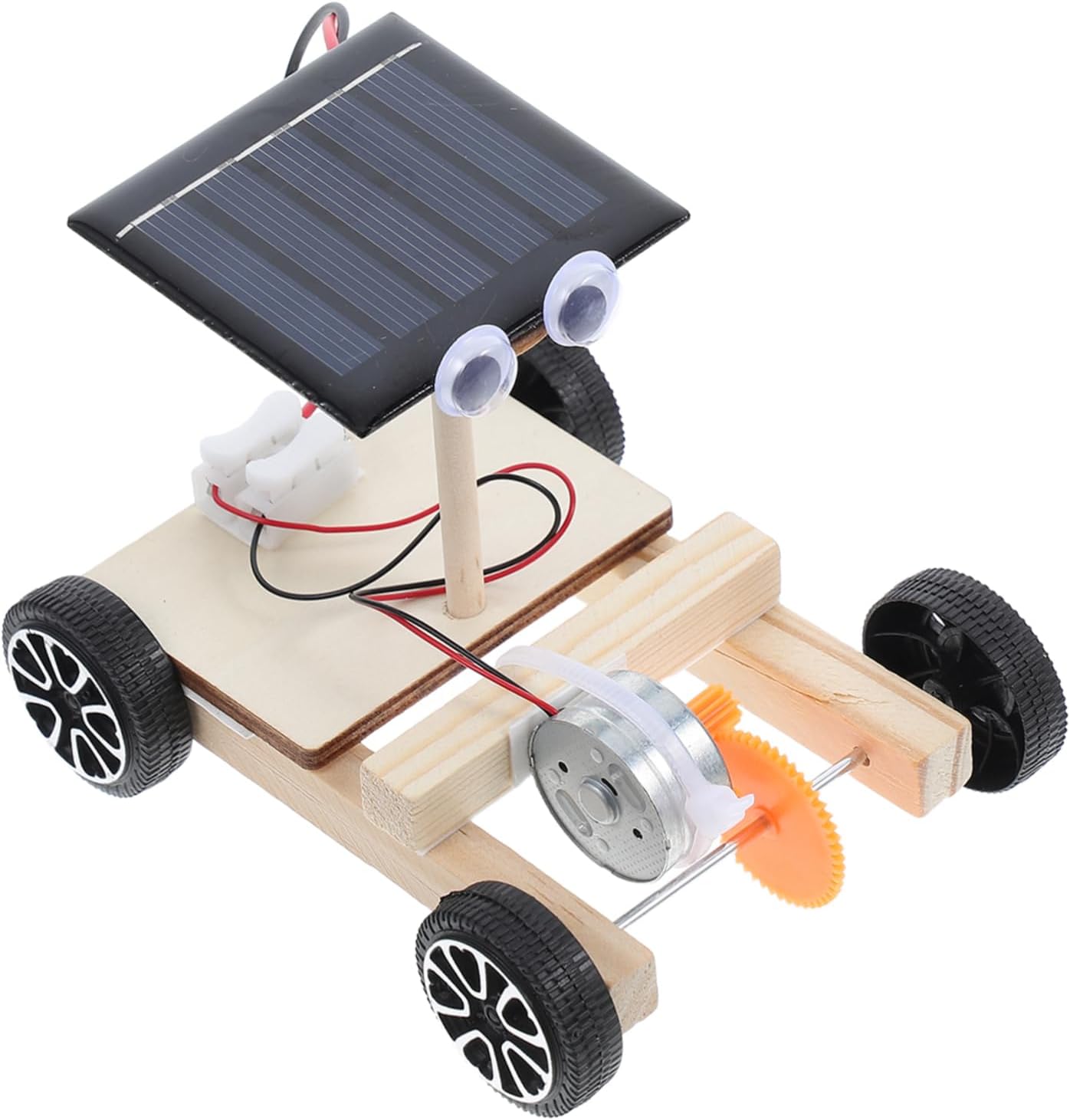 GALPADA DIY Solar Car Kit Mini Solar Powered Wooden for Educational Assembly Gadget Enhances Learning Patience for Science Projects and