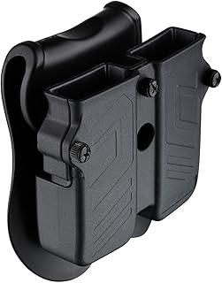Double Magazine Holder, 9mm 10mm .40 .45 Single & Double Stack Magazine Pouch, Universal Magazine Holster for Glock/Sig sauer/S&W/Beretta/Taurus/H&K/Springfield/CZ/Ruger/1911 Mags